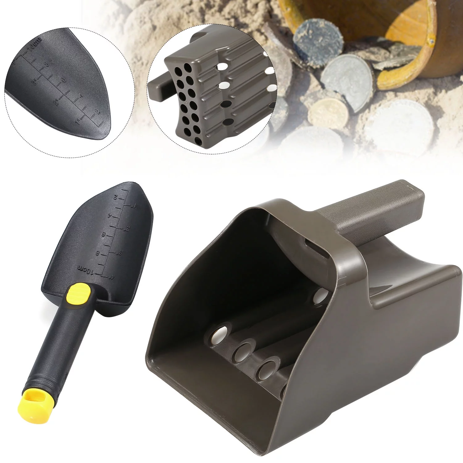 Sand Scoop and Shovel Set Digging Tool Accessories for Metal Detecting and Treasure