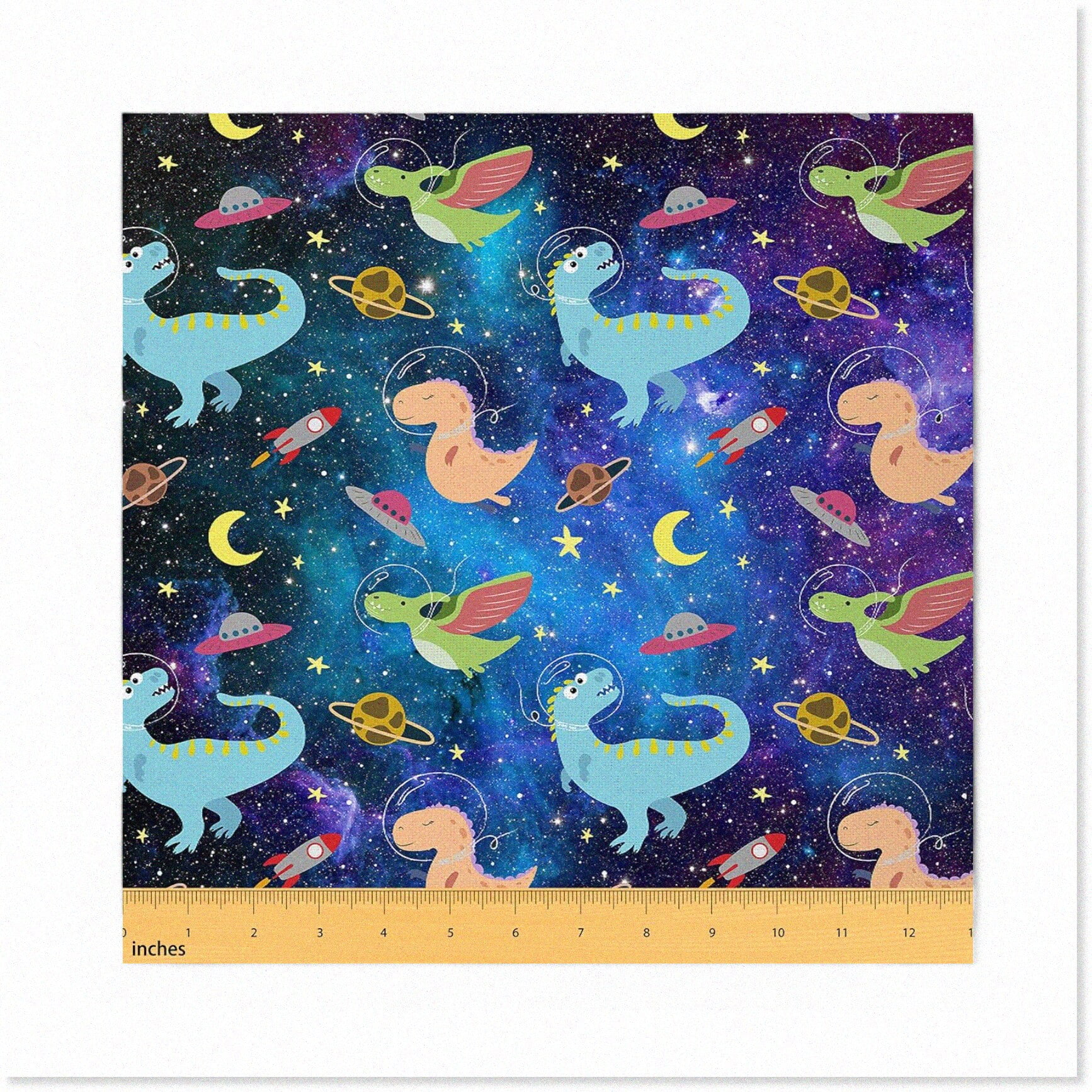 DinoGuard: Kids' Cosmic Waterproof Chair Fabric - 3 Yards of Cute Dinosaur Universe Print - Microfiber Upholstery for Reupholstery & Outdoor Decor