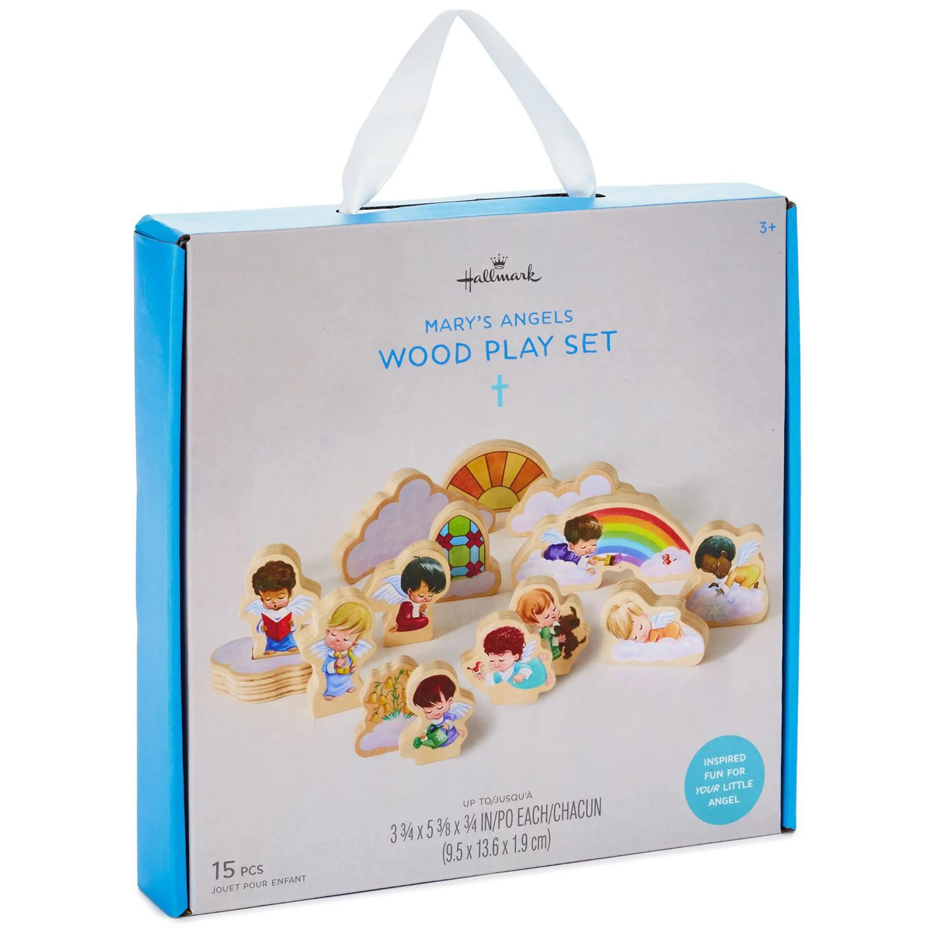 Hallmark 1KID1125 Mary's Angels Wood Play Set, 15 pieces