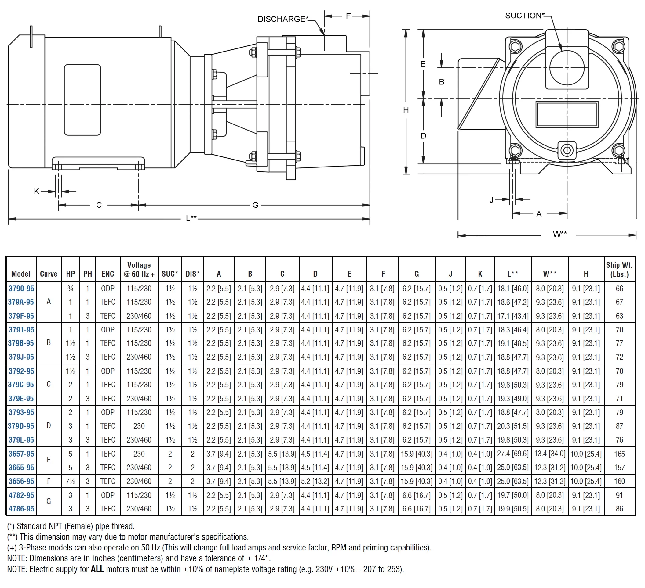 AMT QSP-379F-95 Self-Priming Sprinkler/Booster Centrifugal Pump