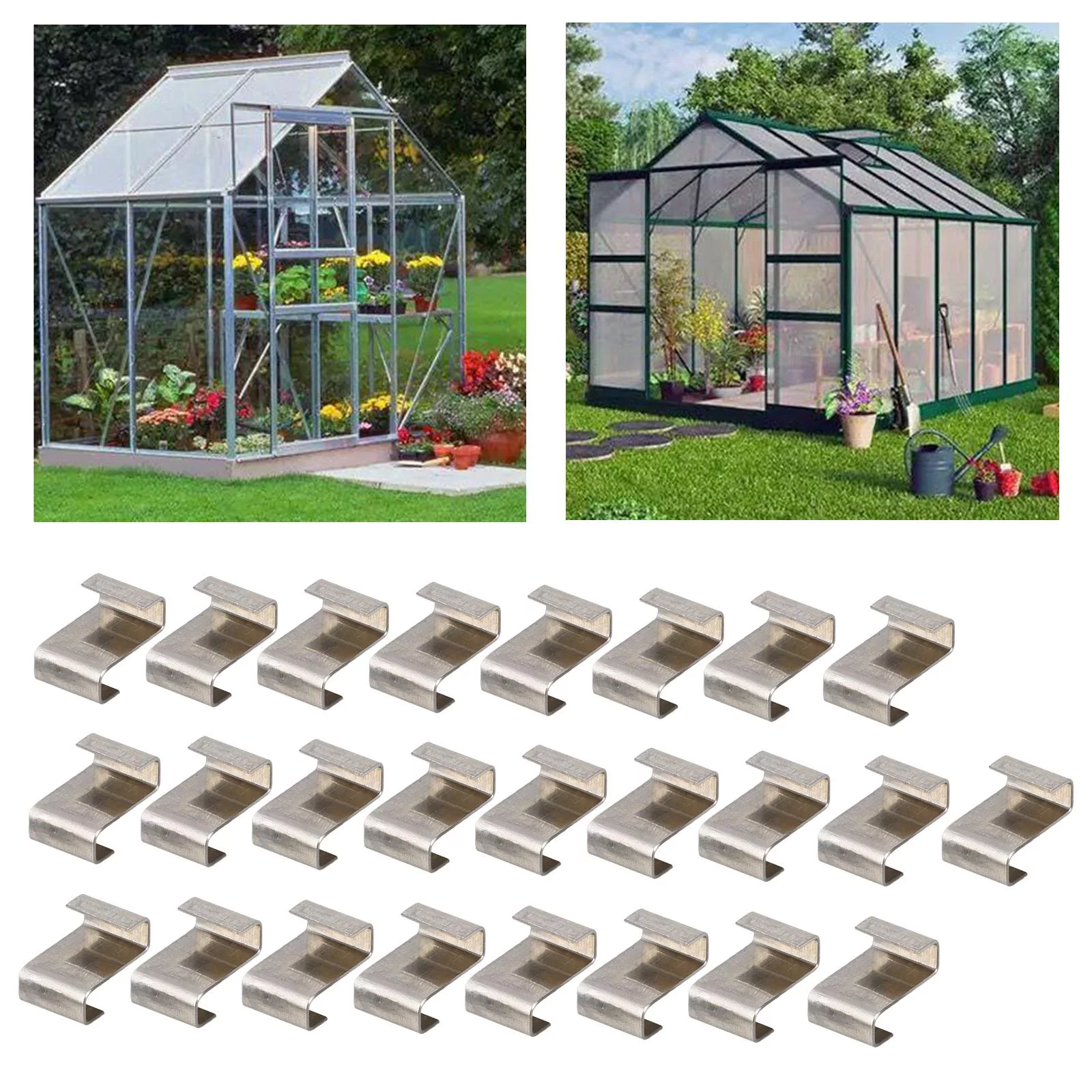 25 Shaped Stainless Greenhouse Glass Pane Fixing Clips Greenhouse Glazing