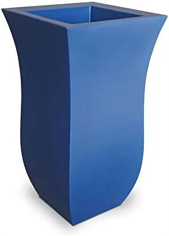 Valencia 30In Tall Planter - Neptune Blue - 16In X 16In X 30In - With Removable Plug, Polyethylene (5874-NB)