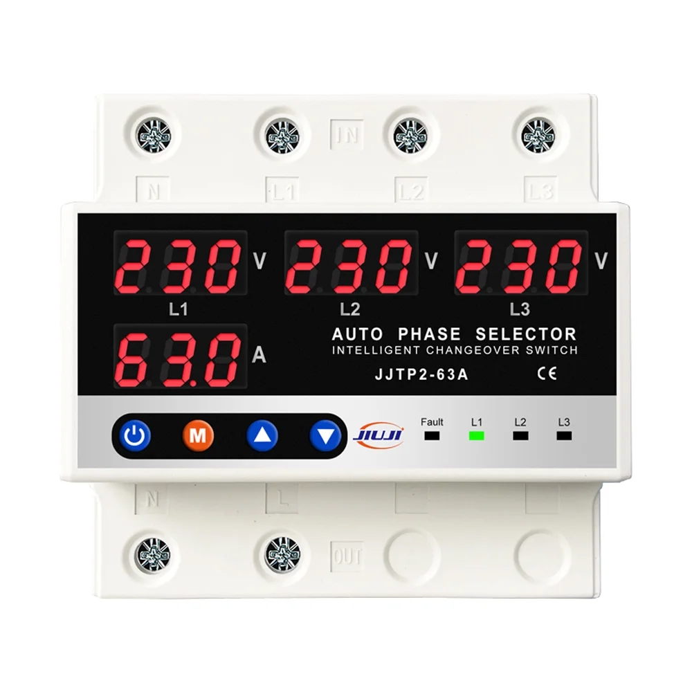 Aibecy Three phase voltage current limiter,3p Current Display Current Display Adjustable Based 3p Current 63a Meter Device Values Settable Phase Current Limiter Protec. 100a Current Meter Buzhi