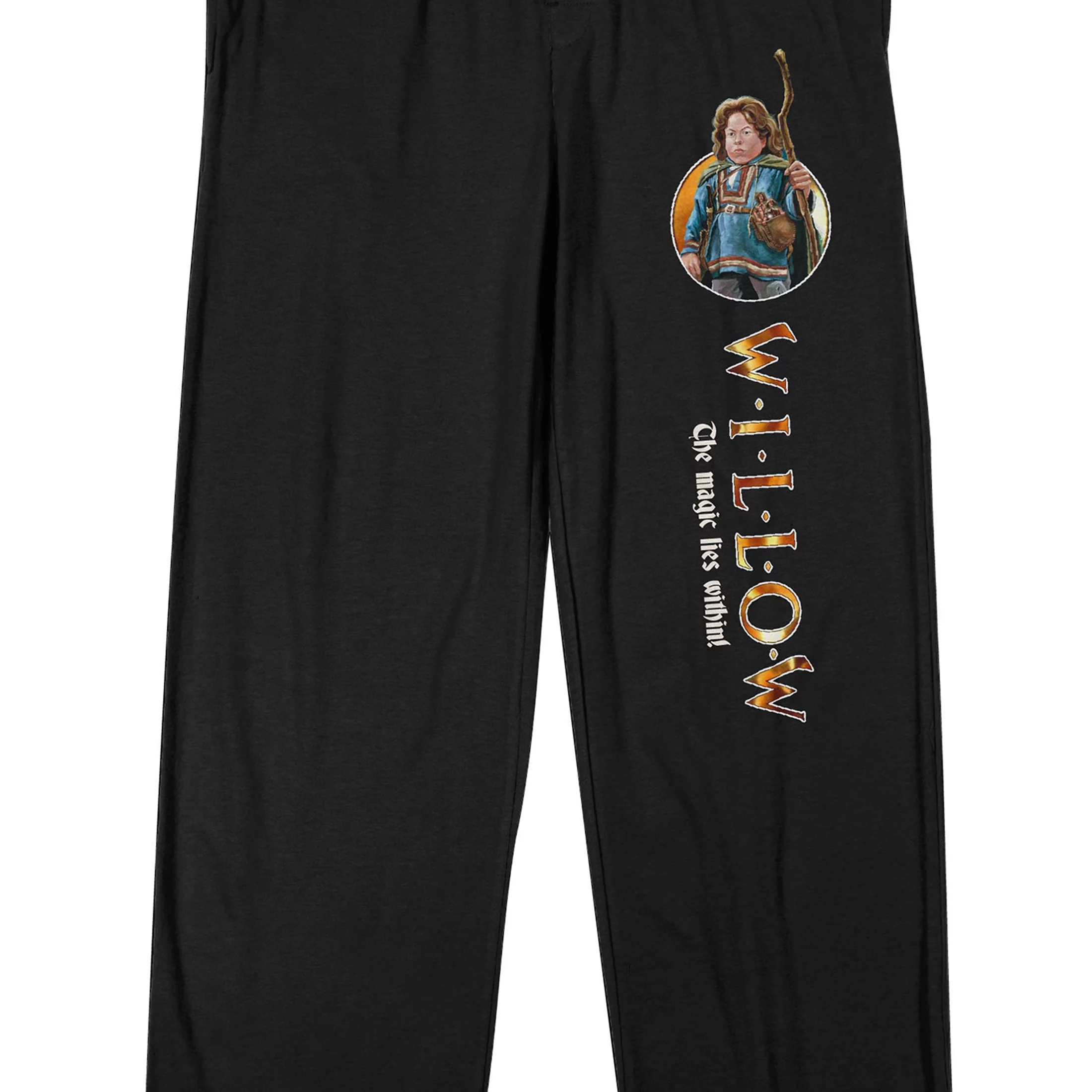 Willow Main Character In Circle Men's Black Sleep Pajama Pants-Large