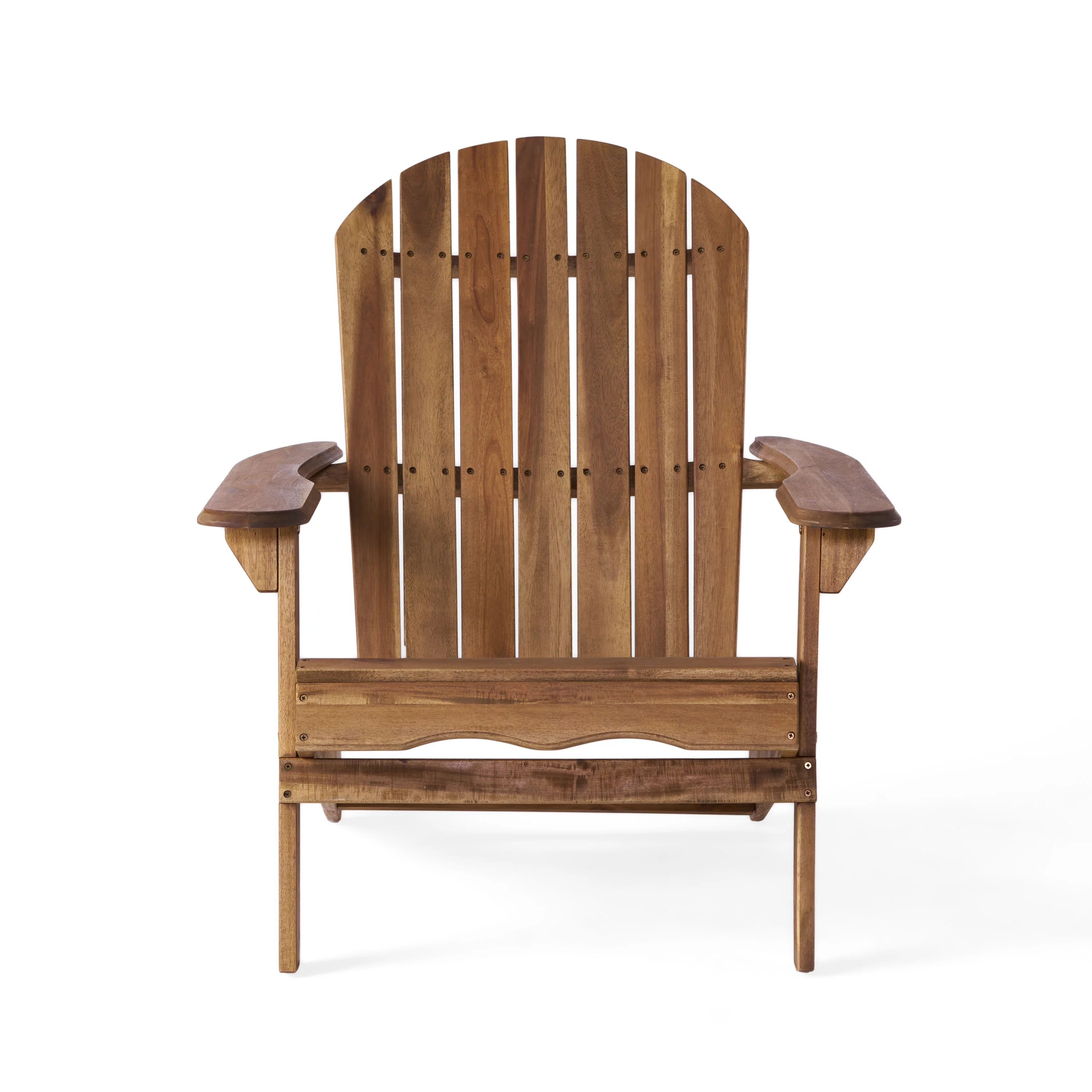 Milan Outdoor Acacia Wood Folding Adirondack Chair, Natural Stained
