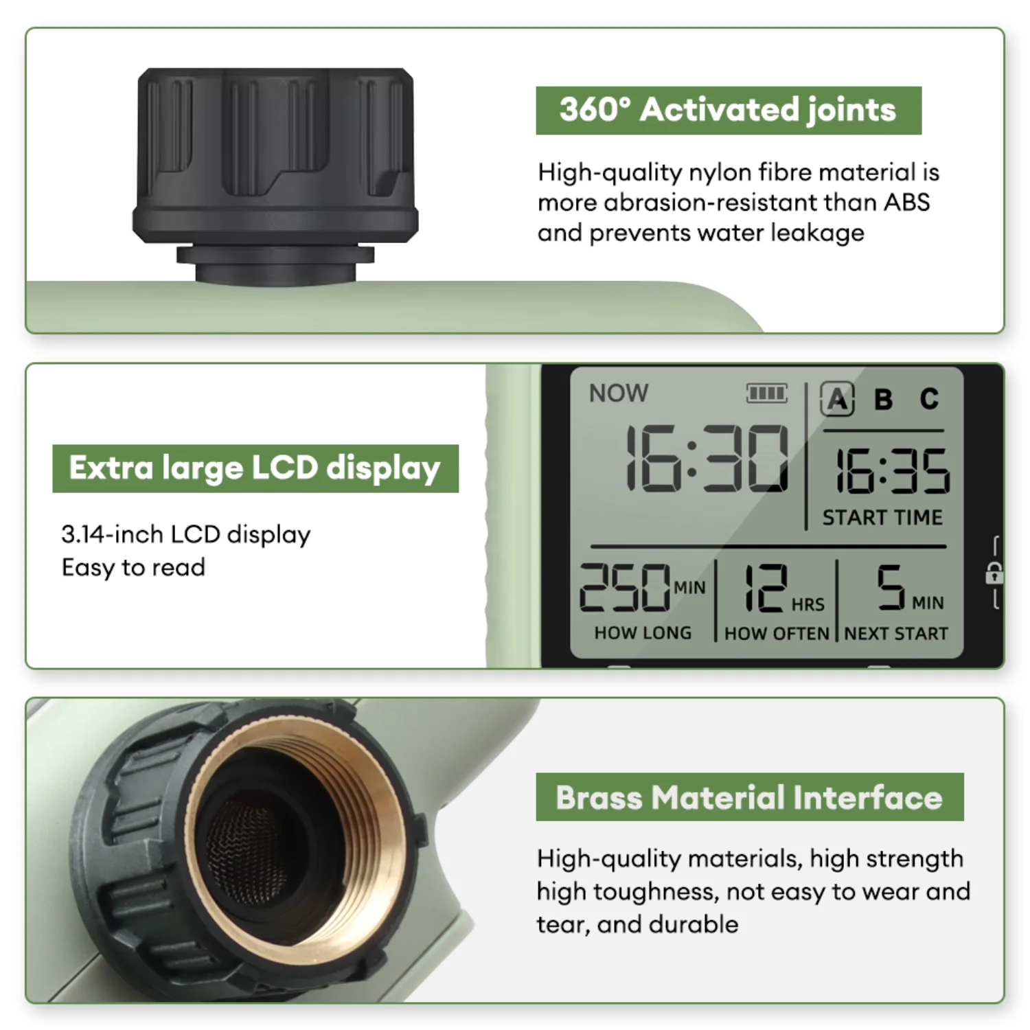 Smart Digital LCD Household Automatic Irrigation System with Rain Delay - 3-Outlet Garden Water Timer Tool for Efficient Watering