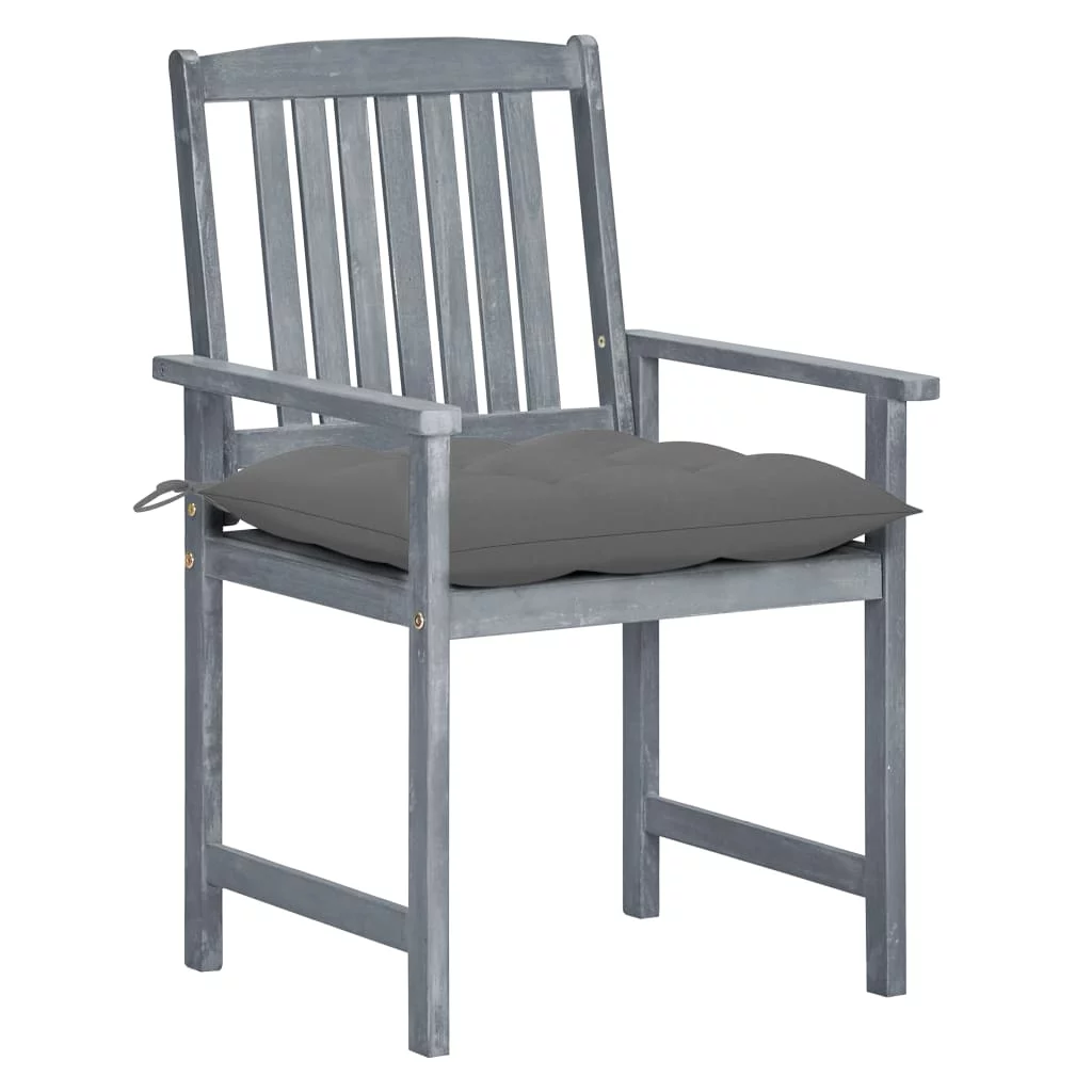 Irfora Patio Chairs with Cushions 4 pcs Gray Solid Acacia Wood