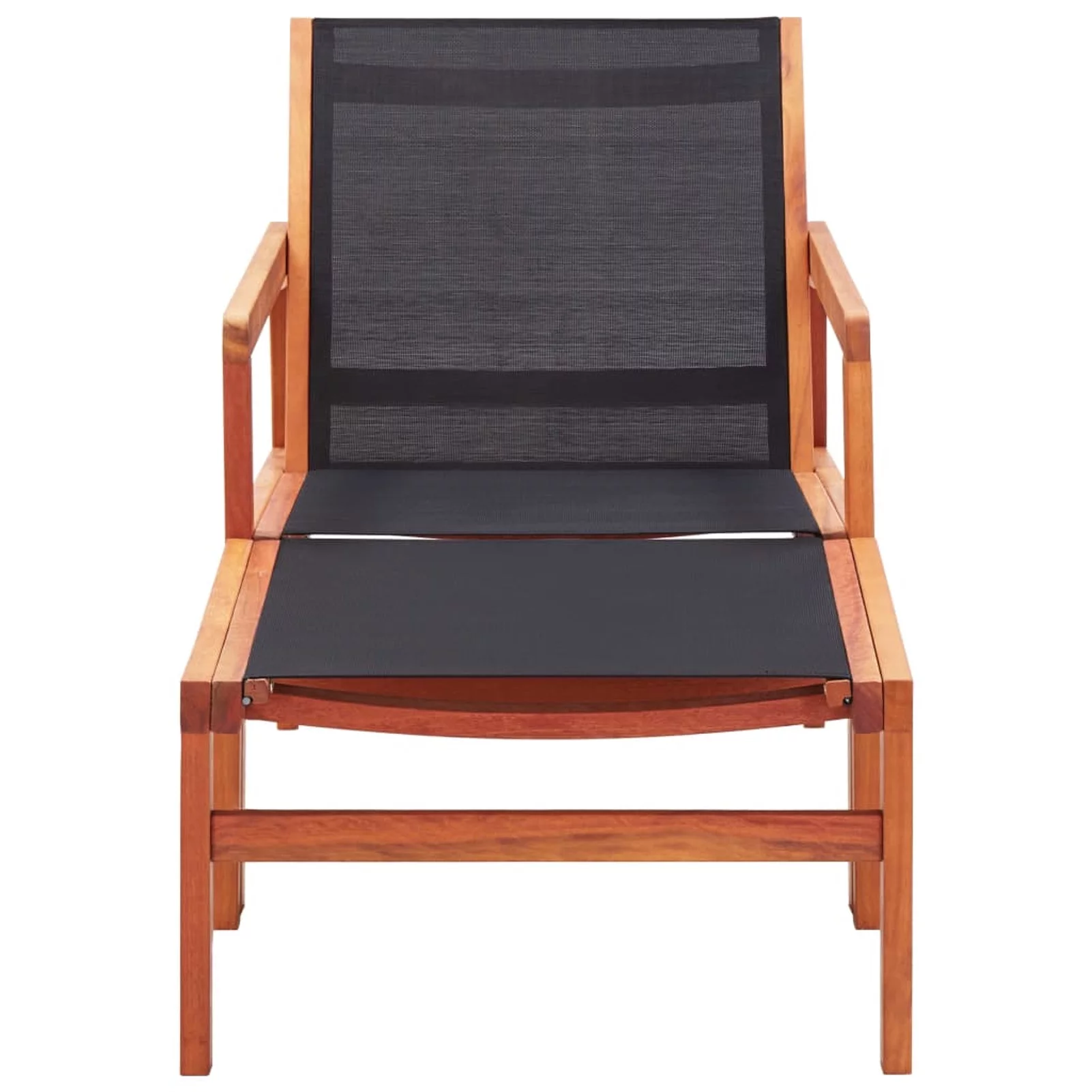 Suzicca Patio Chair with Footrest Solid Eucalyptus Wood and Textilene