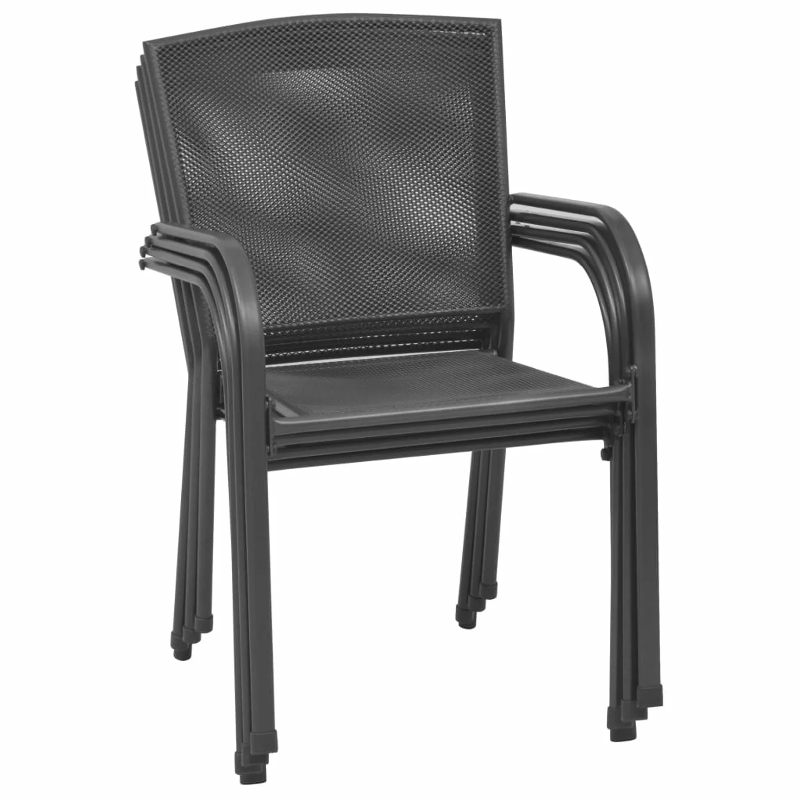 Tomshoo Patio Chairs 4 pcs Mesh Design Anthracite Steel