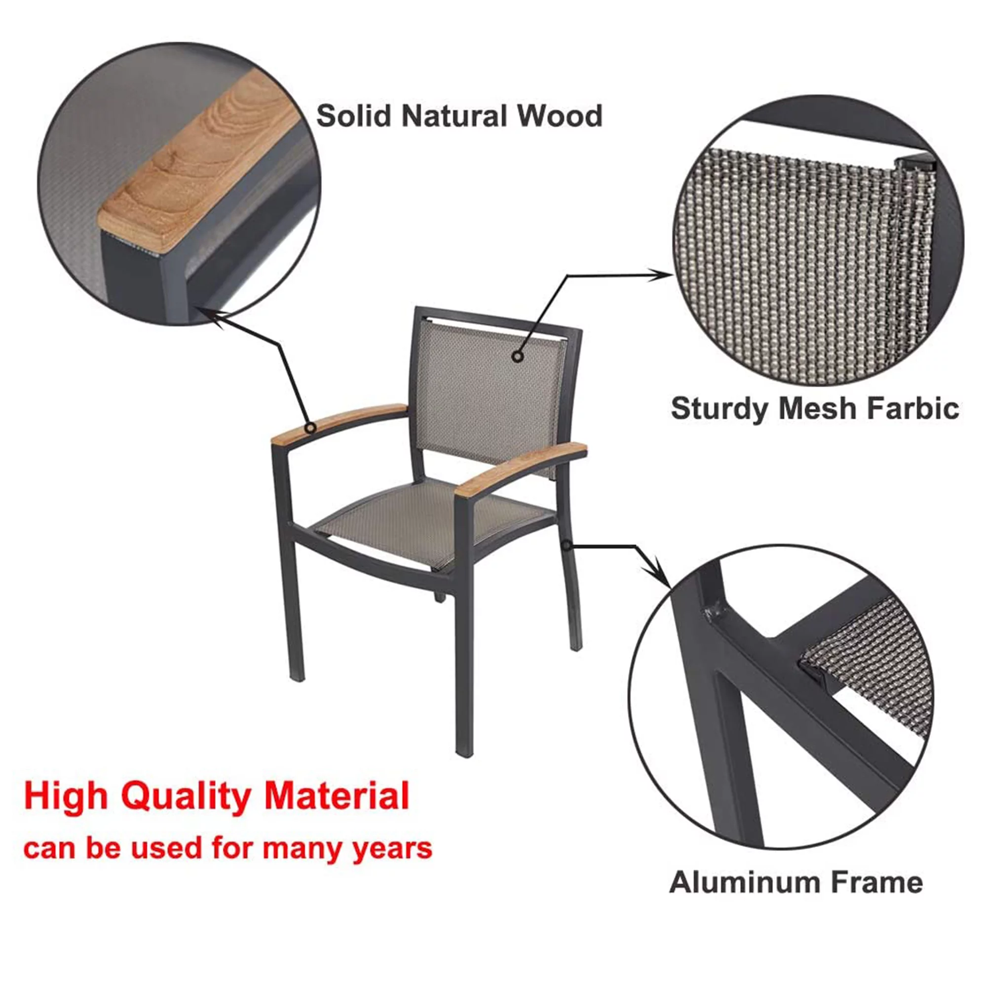 KARMAS PRODUCT Set of 4 Stacking Metal Patio Dining Kitchen Chair - Heavy Duty Frame and Comfortable Mesh Seat Metal Armchair for Commercial Restaurant Use