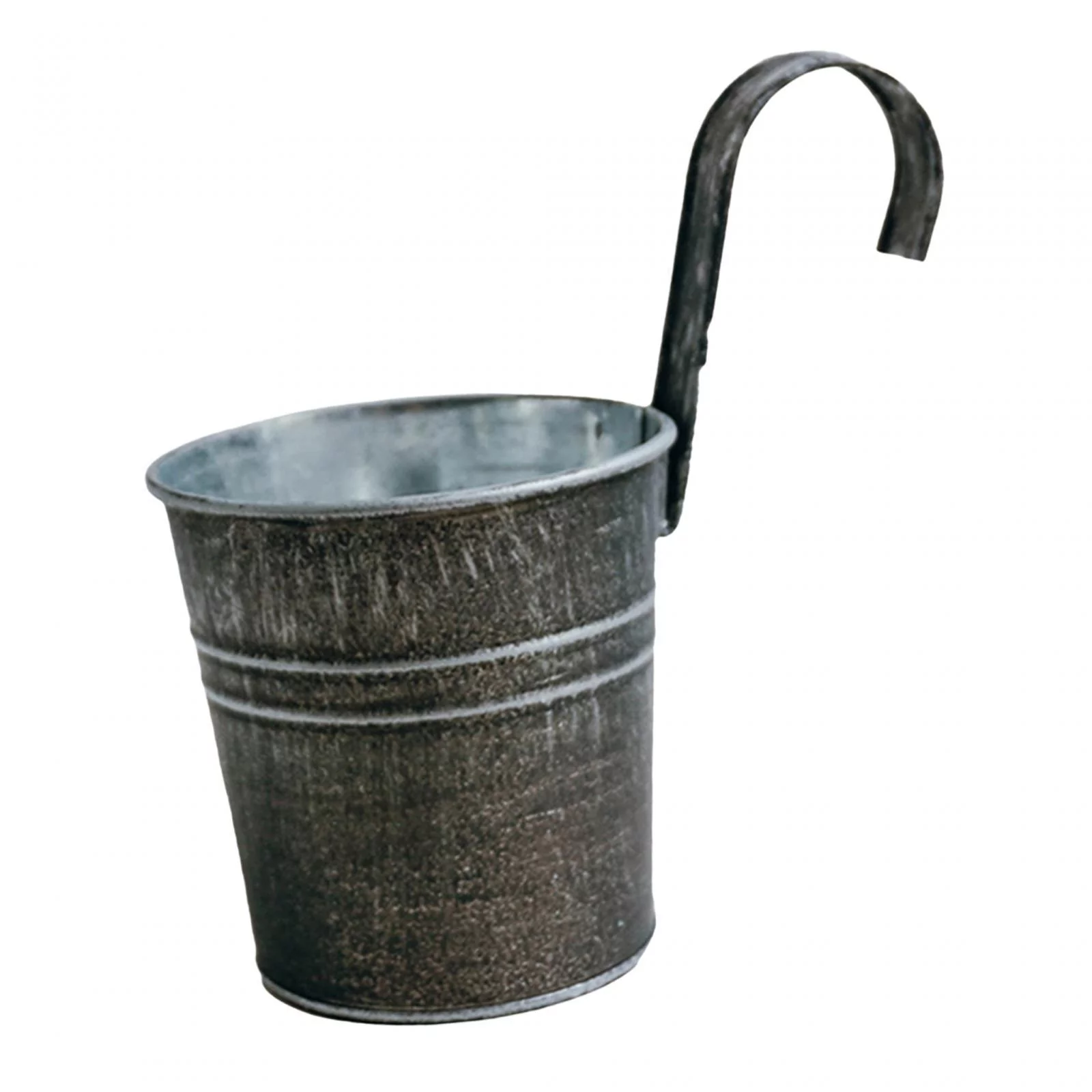 Hanging Flower Pot Bucket Garden Planter Containers Iron retro small Fence Hanging Planters Plants Holders for Outside Patio Decor with hole