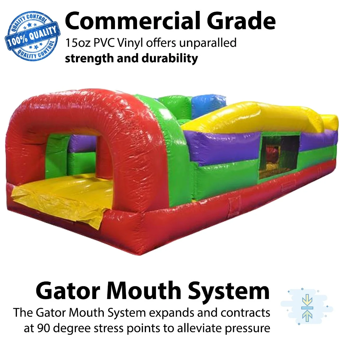 TentandTable 60' Commercial Inflatable Obstacle Course, Retro 2 Piece