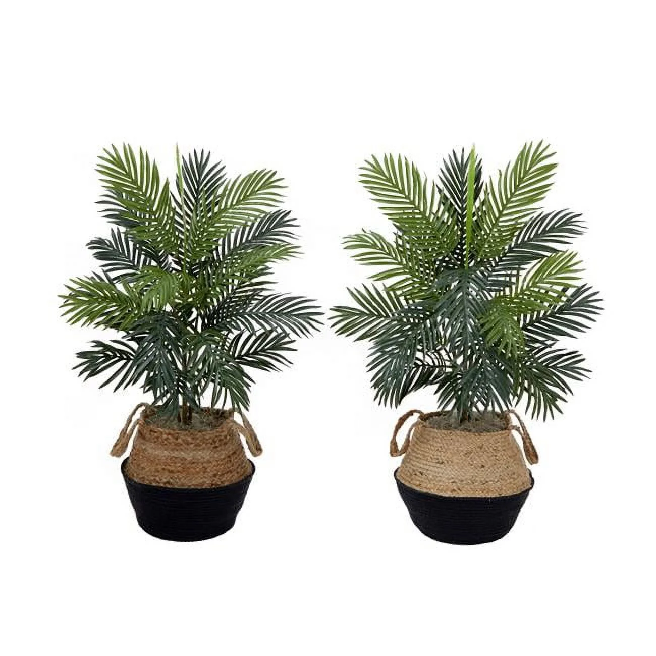 Nearly Natural 3ft. Artificial Areca Palm Tree with Handmade Jute (Set of 2)