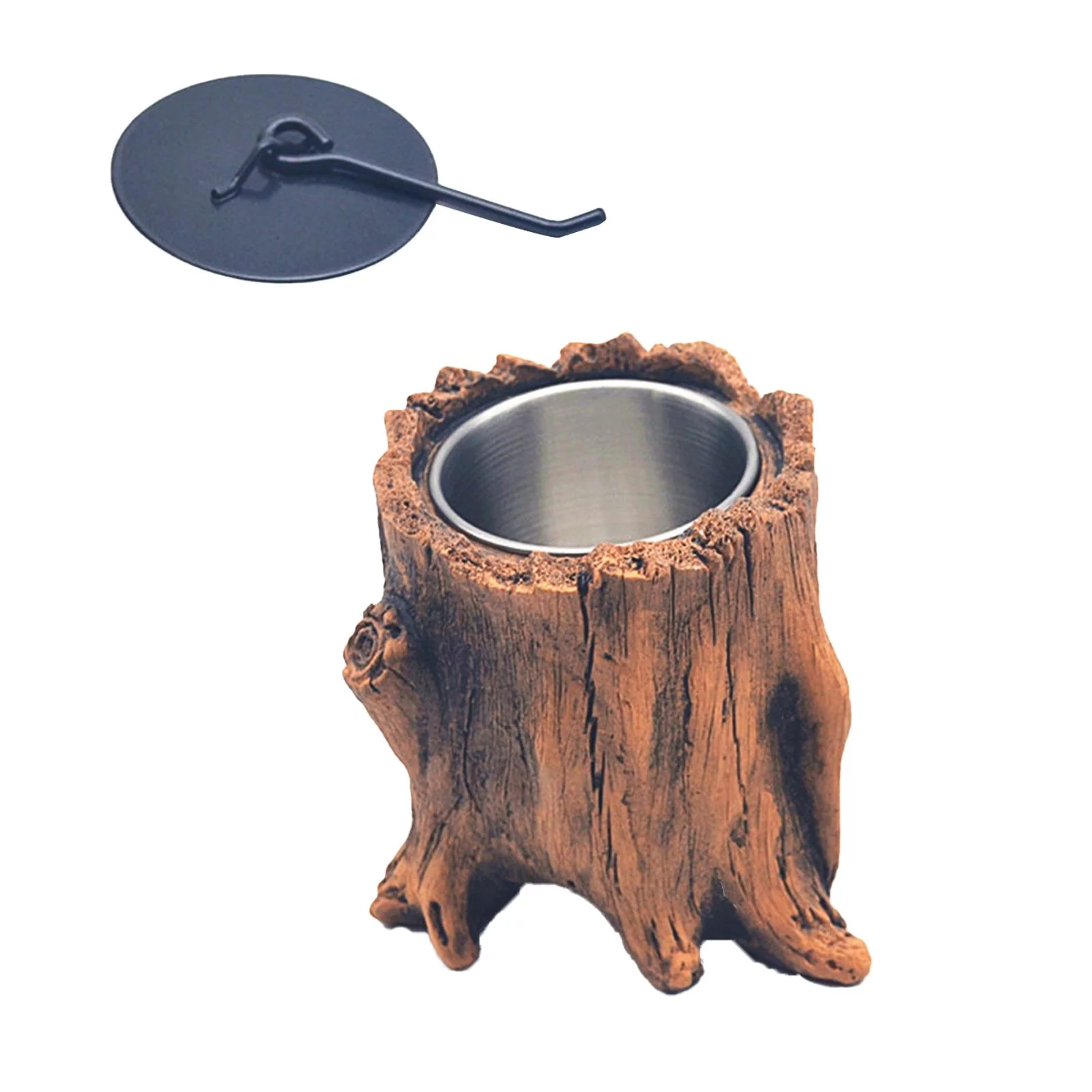 Tabletop Fire Fire Concrete Bowl Pot Tree Stump Household Desk Alcohol Fireplace Fire Bowls for Balconies Decorative Brown