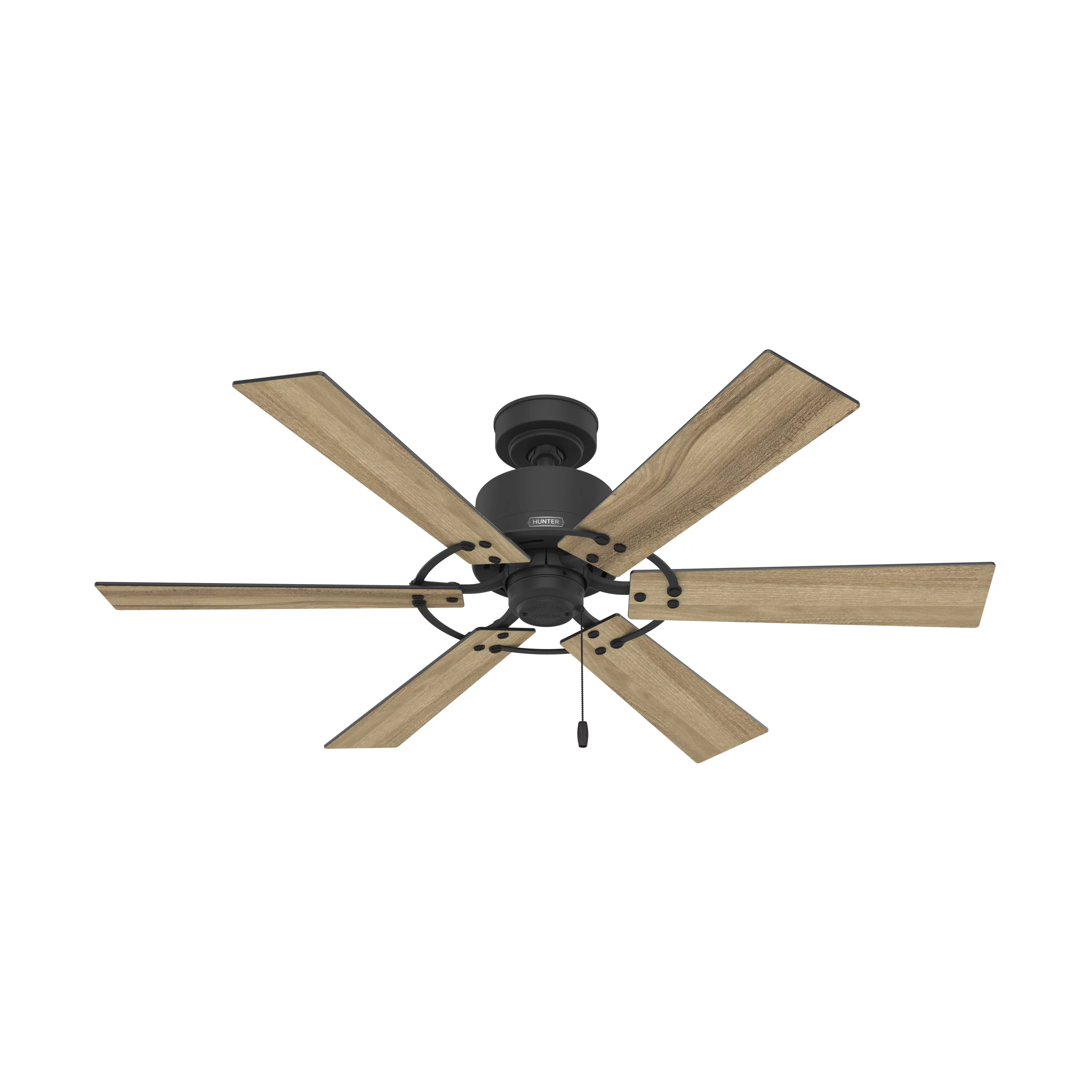 Hunter 52 inch Gilrock Matte Black Ceiling Fan and Pull Chain