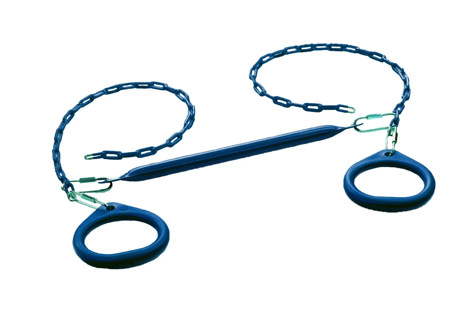 Creative Cedar Designs Trapeze Bar with Circular Rings, Blue