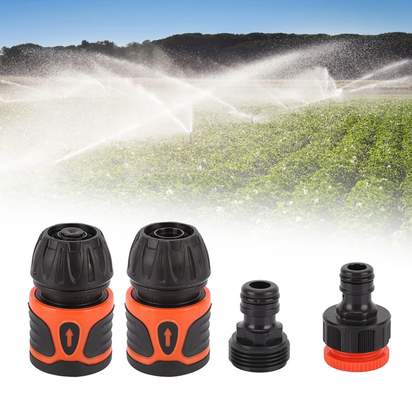 Dekaim Hose Connector, 4Pcs Garden Hose Quick Connector Water Pipe Adapter Kit Home Gardening Accessories for 1/2 Hose