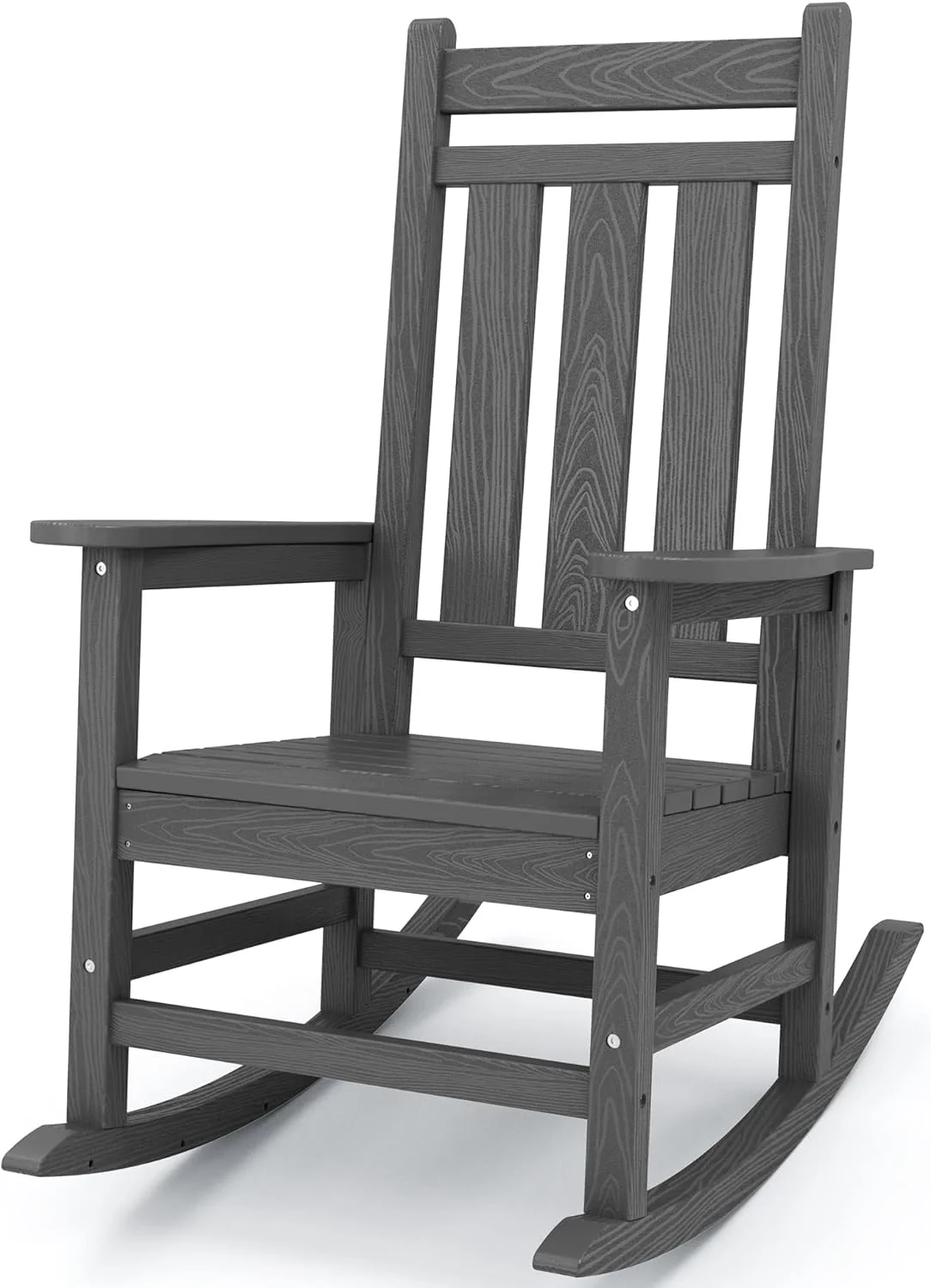 Outdoor Rocking Chair, Weather Resistance Porch Rocker, Heavy Duty Outdoor Rocking Chair for Adult, Gray