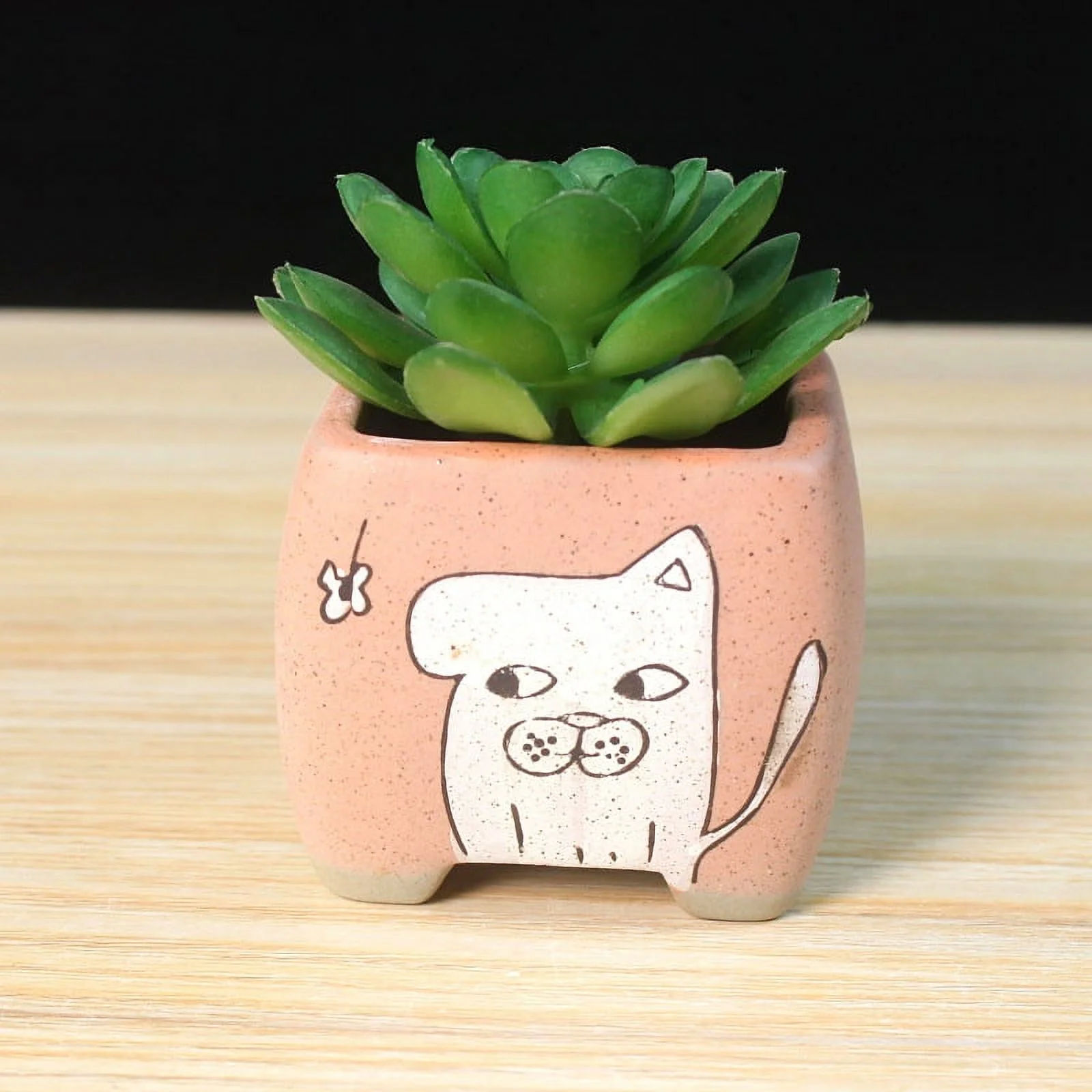 LivNxt Hand-Painted Cartoon Ceramic Succulent Planter - Succulent Plant Pot Nursery Pot Ceramic Planter Desktop Potted Plant