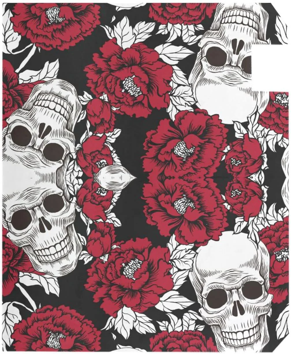 GZHJMY Grunge Rock Skull Flowers Peony Magnetic Mailbox Cover Standard Size Mailbox Wraps MailWraps Post Letter Box Cover Garden Yard 21 x 18 in Home Decor