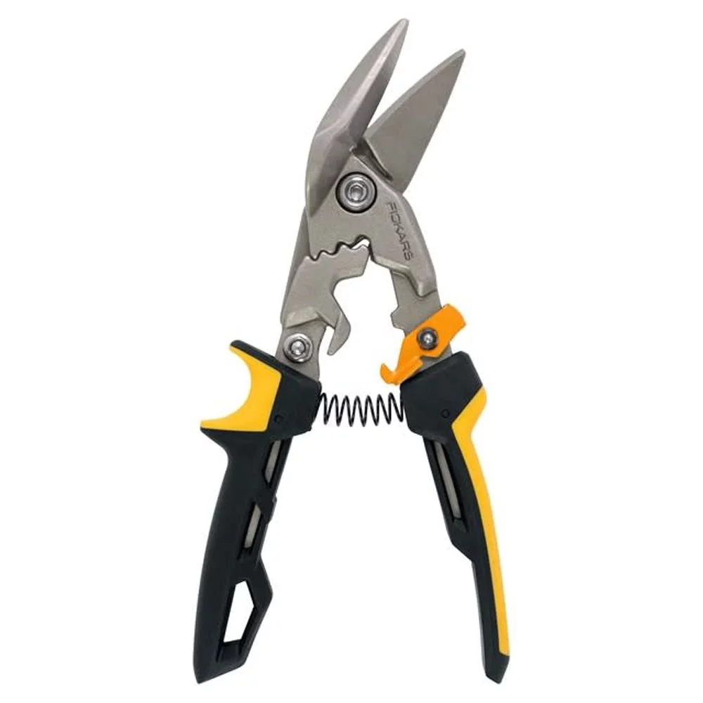 Fiskars Pro PowerGear Aviation Snips (Offset Straight Cut), Yellow