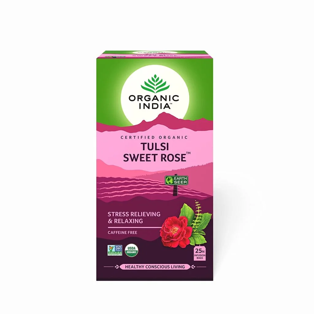 Organic India Tulsi Sweet Rose Tea 25 tea bags