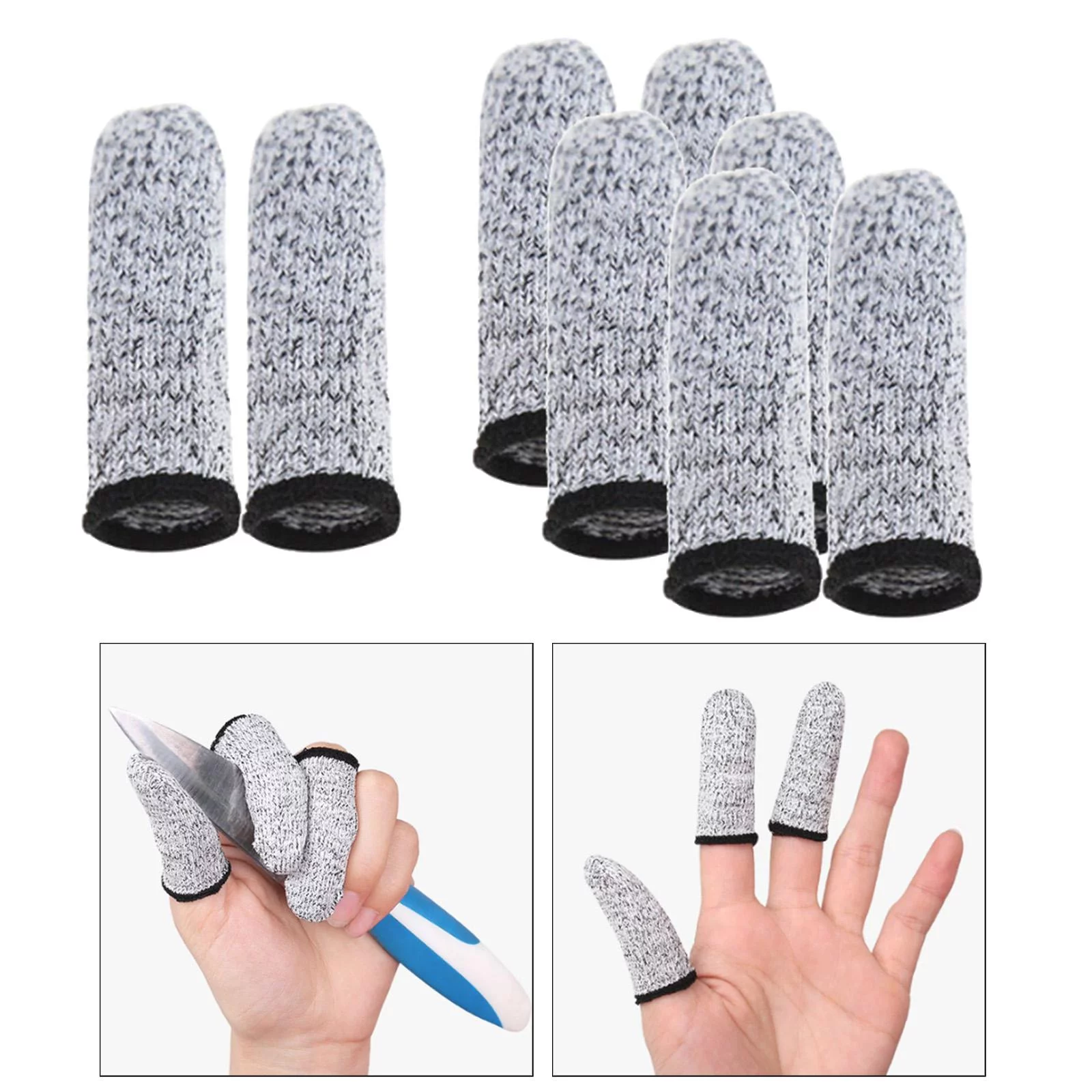 Finger Cots Fingers Glove Sleeves Cut Resistant Protection Thumb Protector Fingertips Protective Cover Caps for Kitchen Work Reusable slip Unisex
