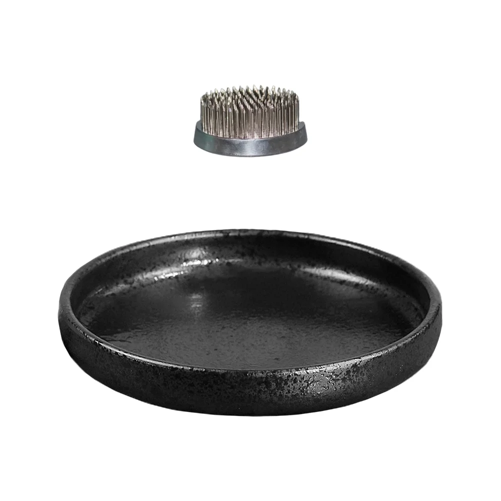 1 Set Chinese Style Flowerpot Ceramics Flower Pot Garden Adornment (Black)