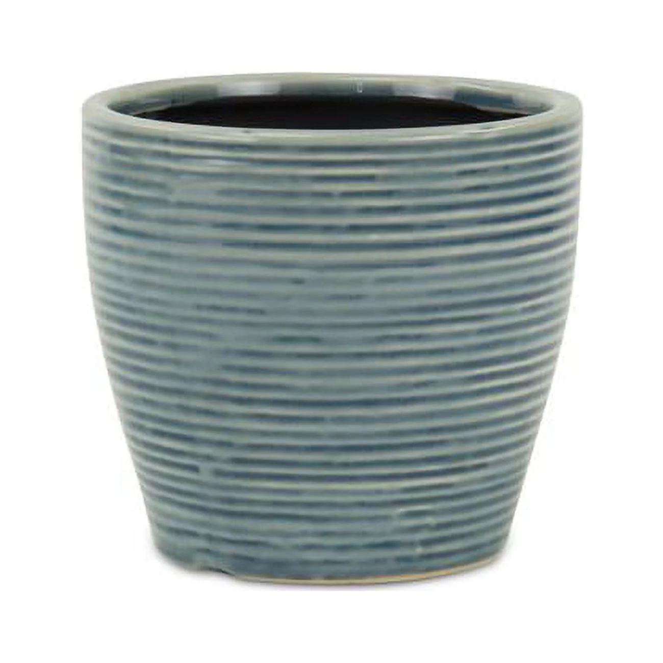 5.5 x 5 x 3.75 in. Livia Rippled Pot, Blue