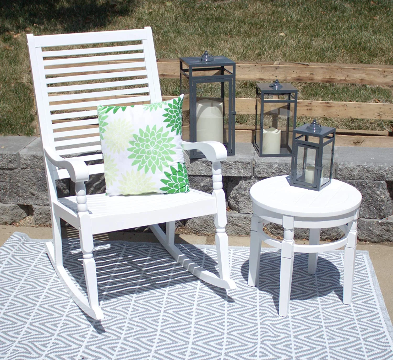 All Weather Indoor/Outdoor Exclusive Hardwood Porch Rocking Rocker Chair : 34.25