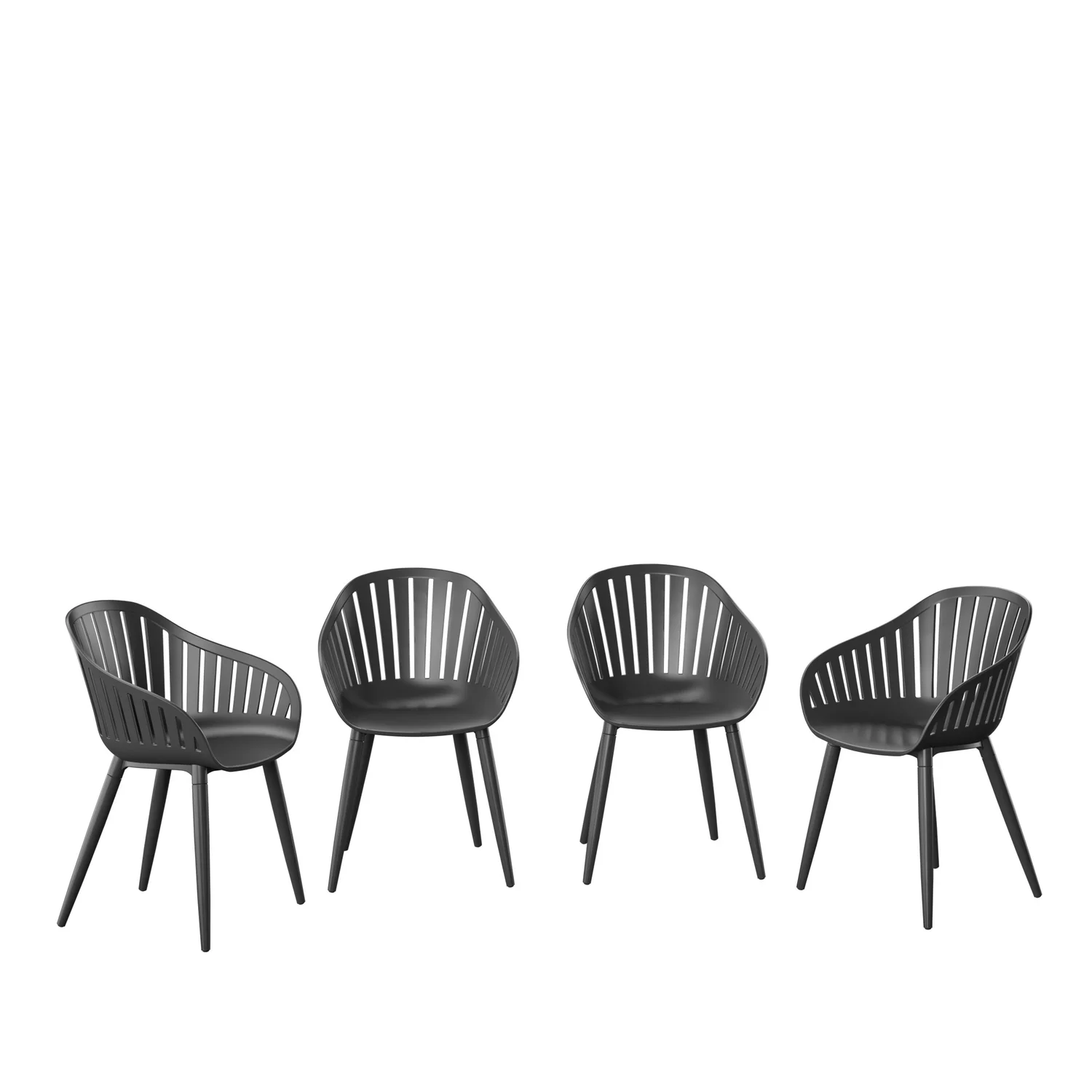 Amazonia 4 Piece Black Aluminium Chair Patio