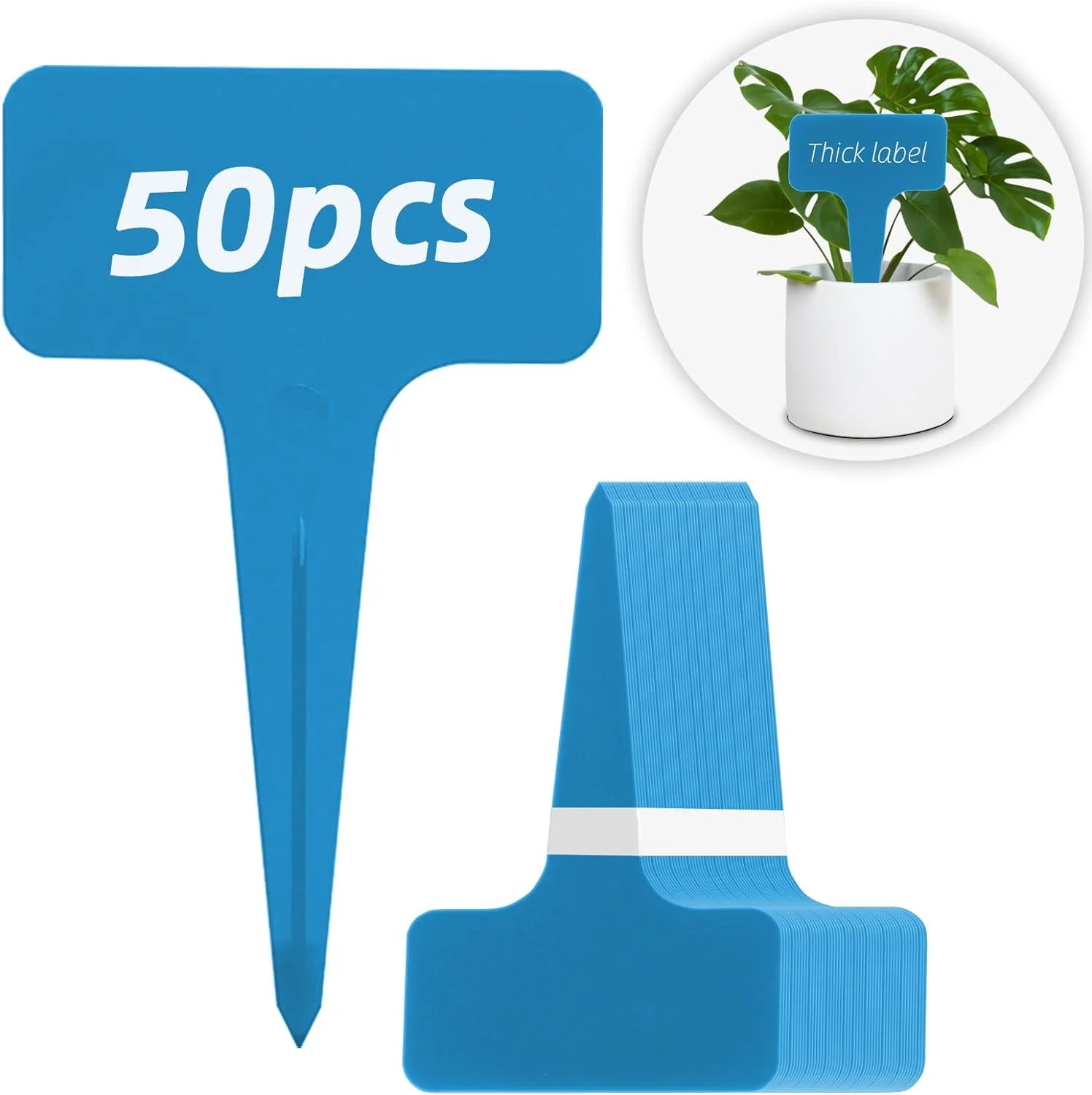 50PCS 2.36X3.94'' Thick T-Type Plastic Garden Plant Labels Nursery Seed Seedling Flower Marker Classification Sign Decoration