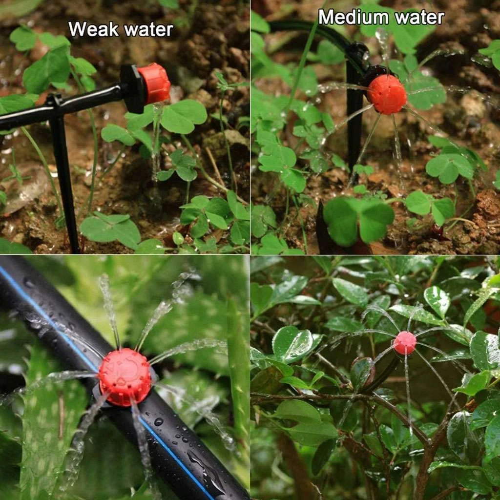 200PCS Garden Hose Irrigation Sprinklers Micro Drippers Emitter Drip Head Adjust