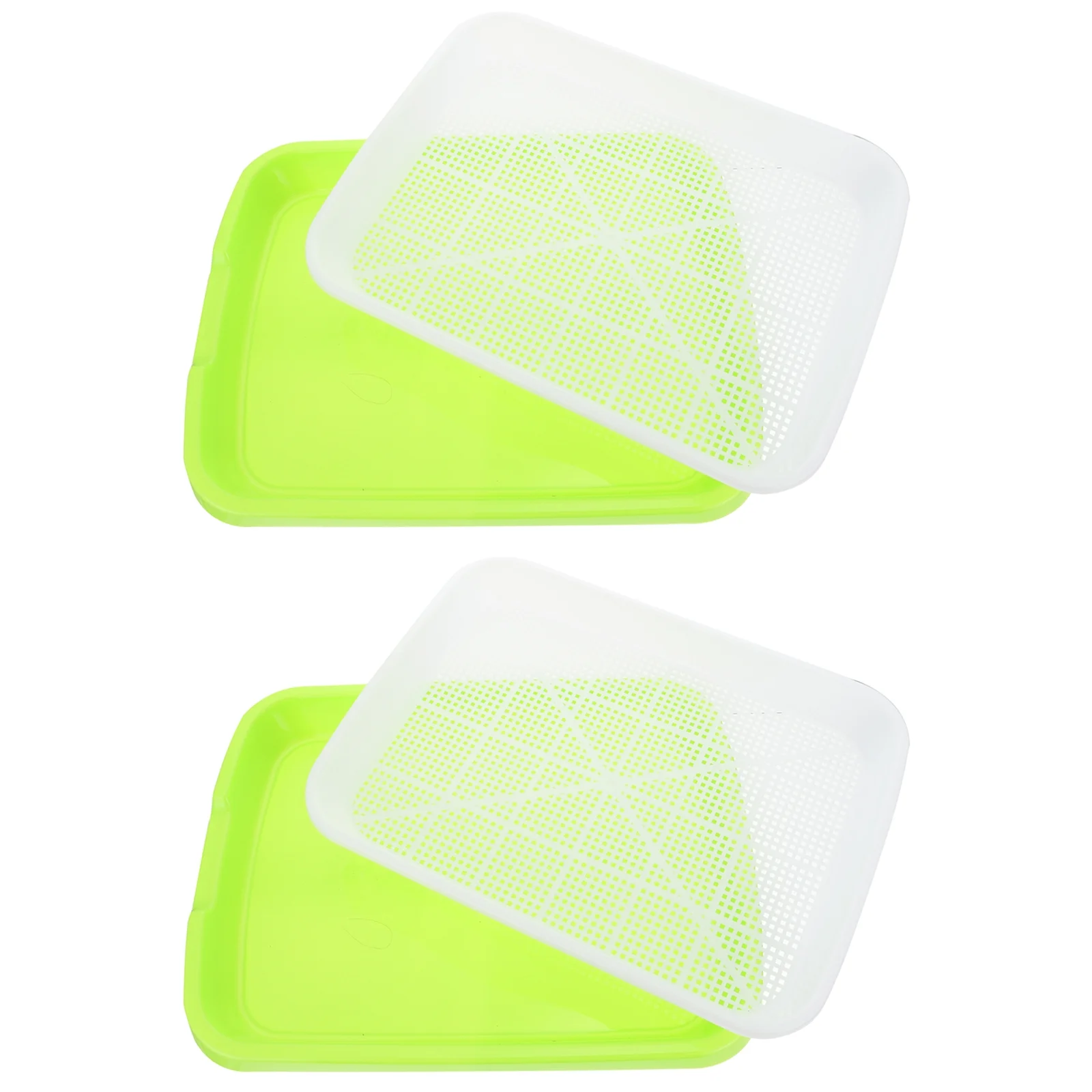 Gongxipen 2 Sets Sprout Vegetable Seedlings Tray Wheatgrass Double-layer Seedlings Box