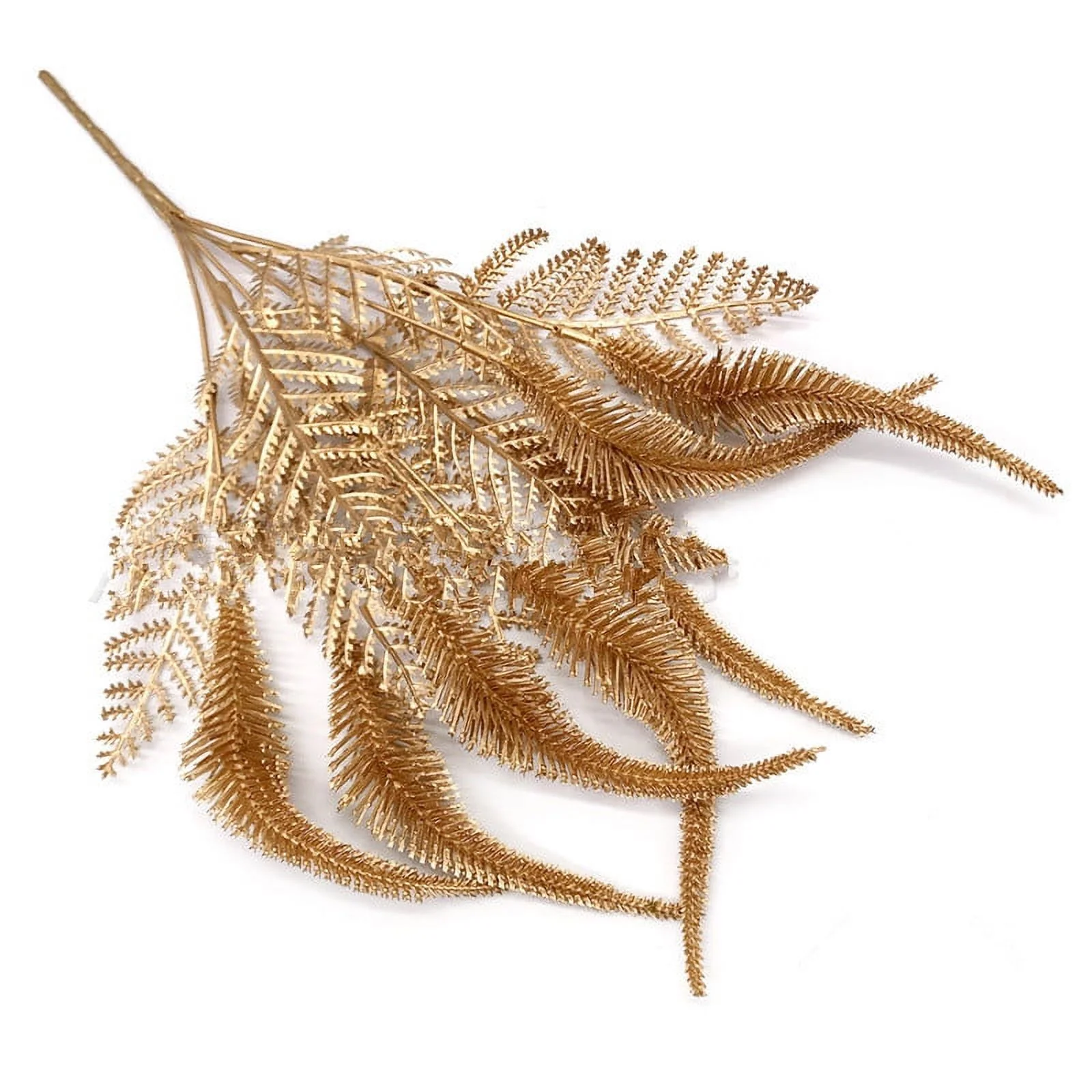 NAMZI Artificial Plants, Artificial Leaves Simulate Shrubs Garden Wedding Festival Decoration Table Flower Pot Fillers - Set of 2 (Gold Tail)