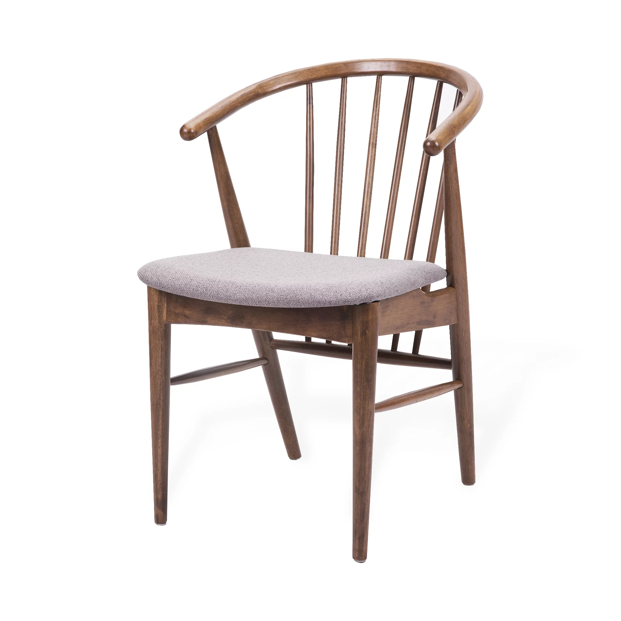 Wickerix Toby Dining Chairs Set of 2 Kitchen Modern Solid Wood, Medium Brown Color