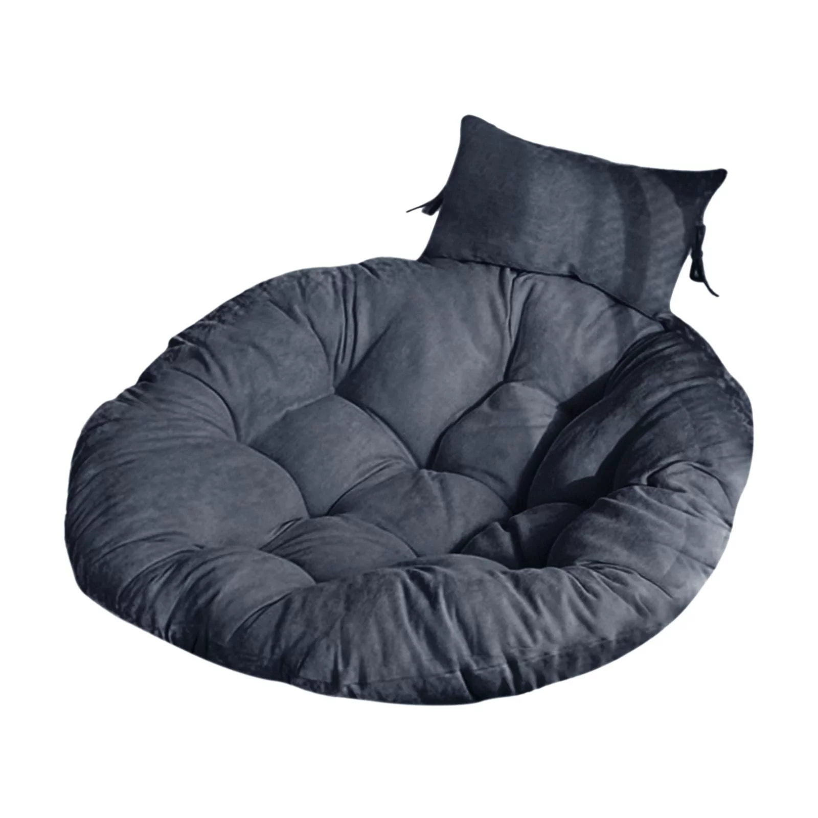 Hanging Rocking Chair Cushion with Pillow Hanging Basket Chair Cushion Diameter 105cm for Indoor and Outdoor Replacement Dark Gray