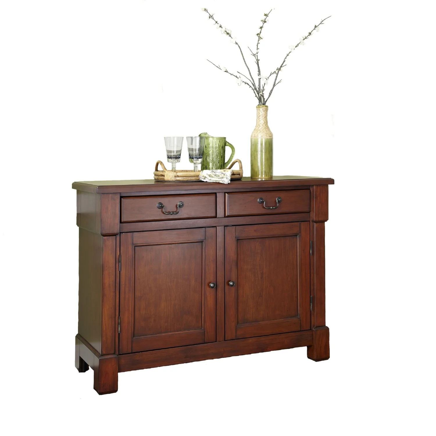 Homestyles Aspen Wood Buffet Table/Sideboard in Mahogany Brown