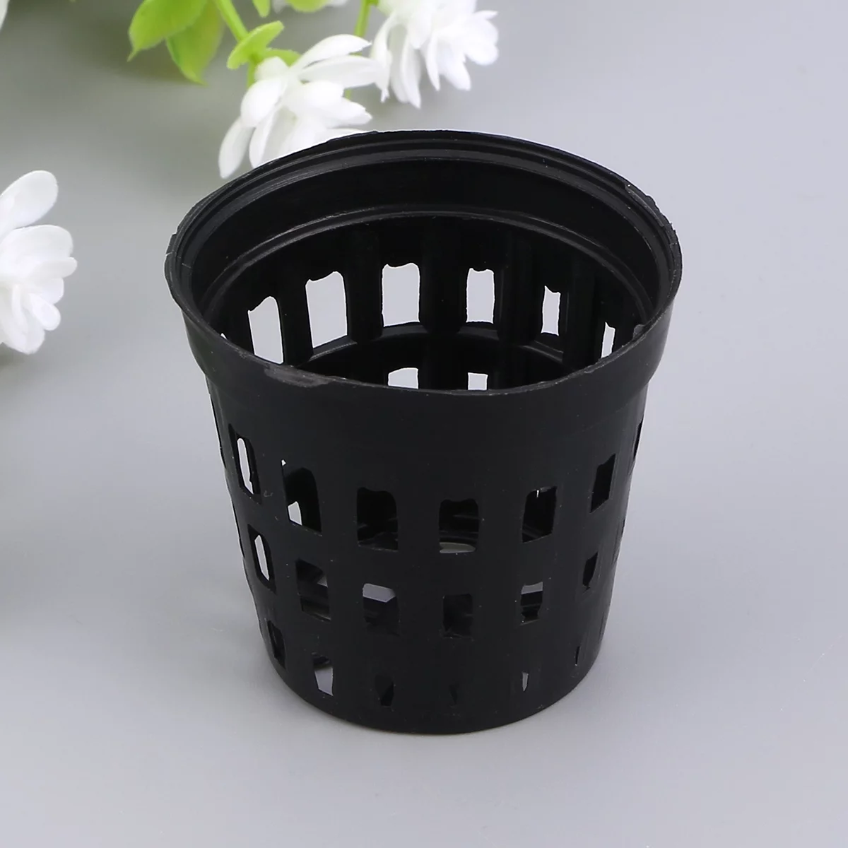 Qumonin 10pcs Aquarium Plastic Pot Baskets Aquarium Aquatic Water Flower Plant Grass Planting Decor Black - Middle Size