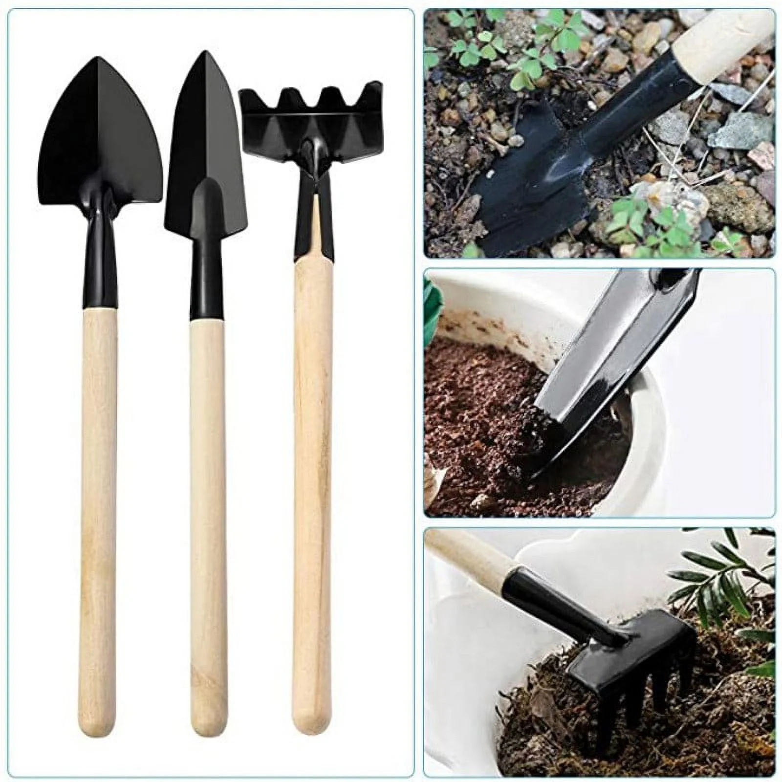 12-piece Set Of Mini Succulent Gardening Tools Scissors Seedling Transplanter Soils Shovel Potted Trimming Brush Teacher Toolbox Saw Set Dcs356 D8 Smart Diagnosis System Mechanics Electrician Bag