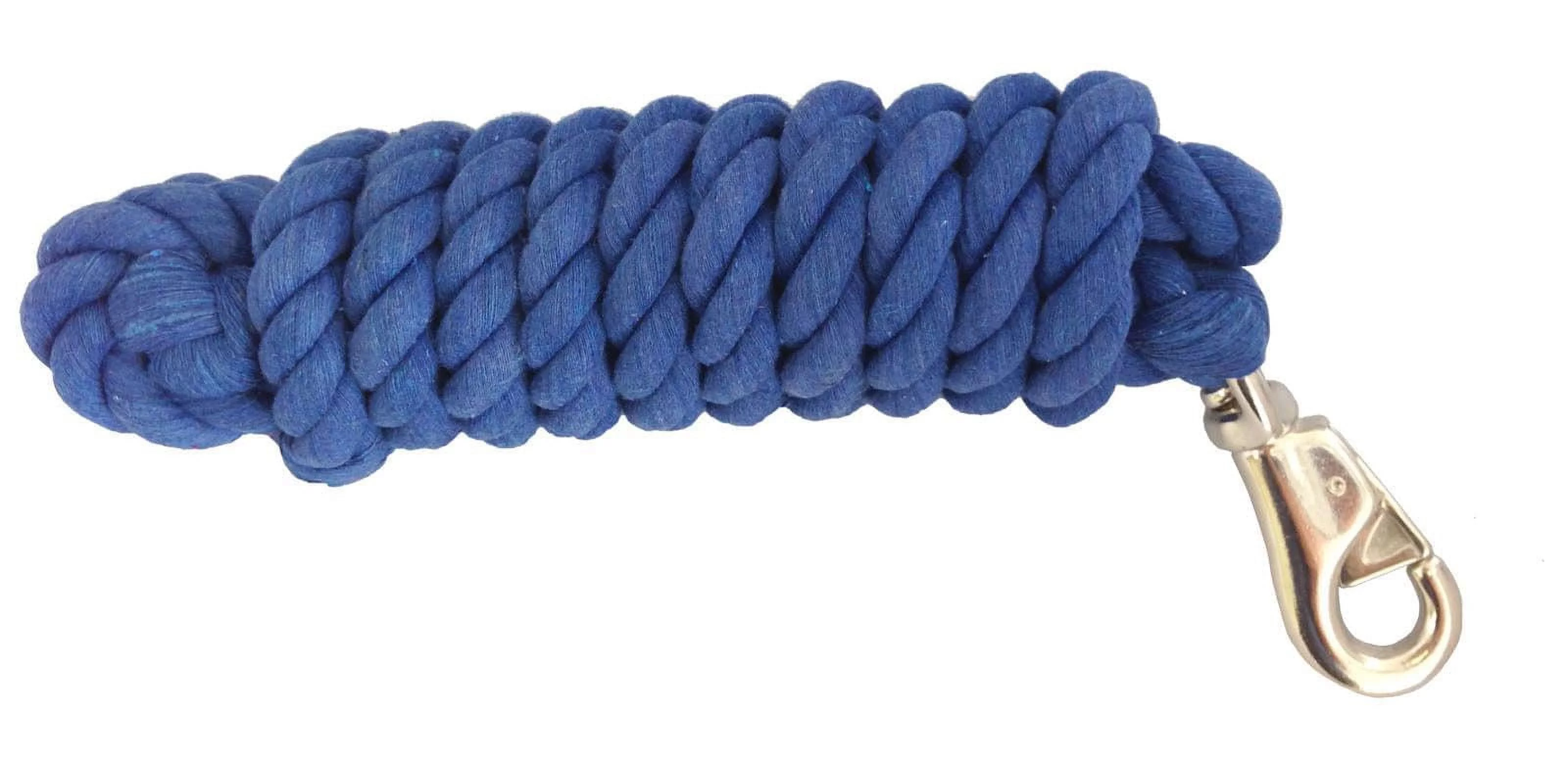 AJ Tack 10 Foot Cotton Lead Rope with Bull Snap Navy Blue