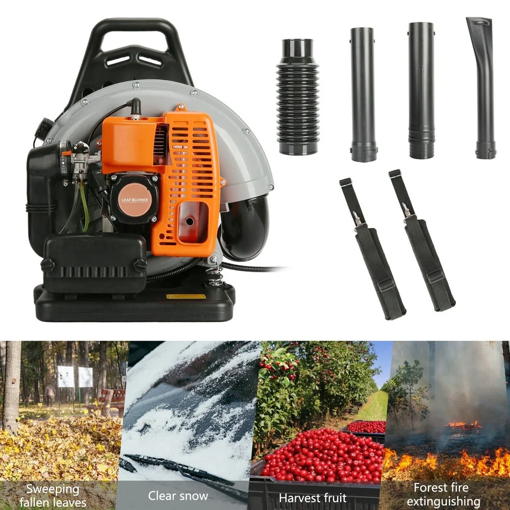 NEWCE   63CC Leaf Blower  2-Stroke Backpack Gas Powered Leaf Blower  Snow Blower Leaf Blower for Dust  Snow Debris Yard