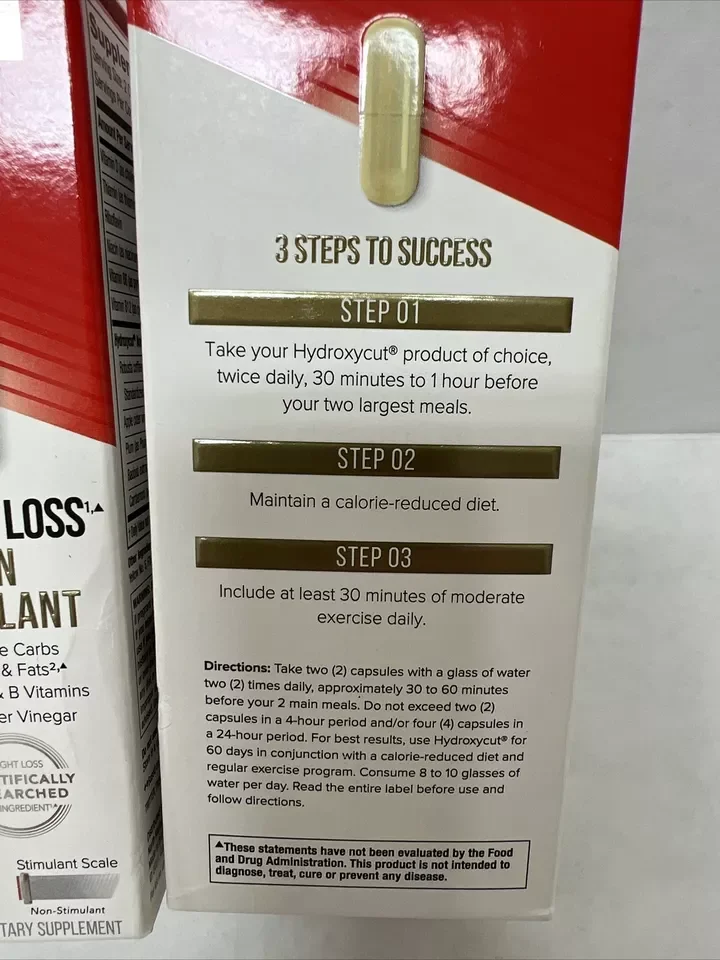 2 Pack Hydr-oxycut Pro Clinical Non-Stimulant Lose Wei-ght 72 Capsules