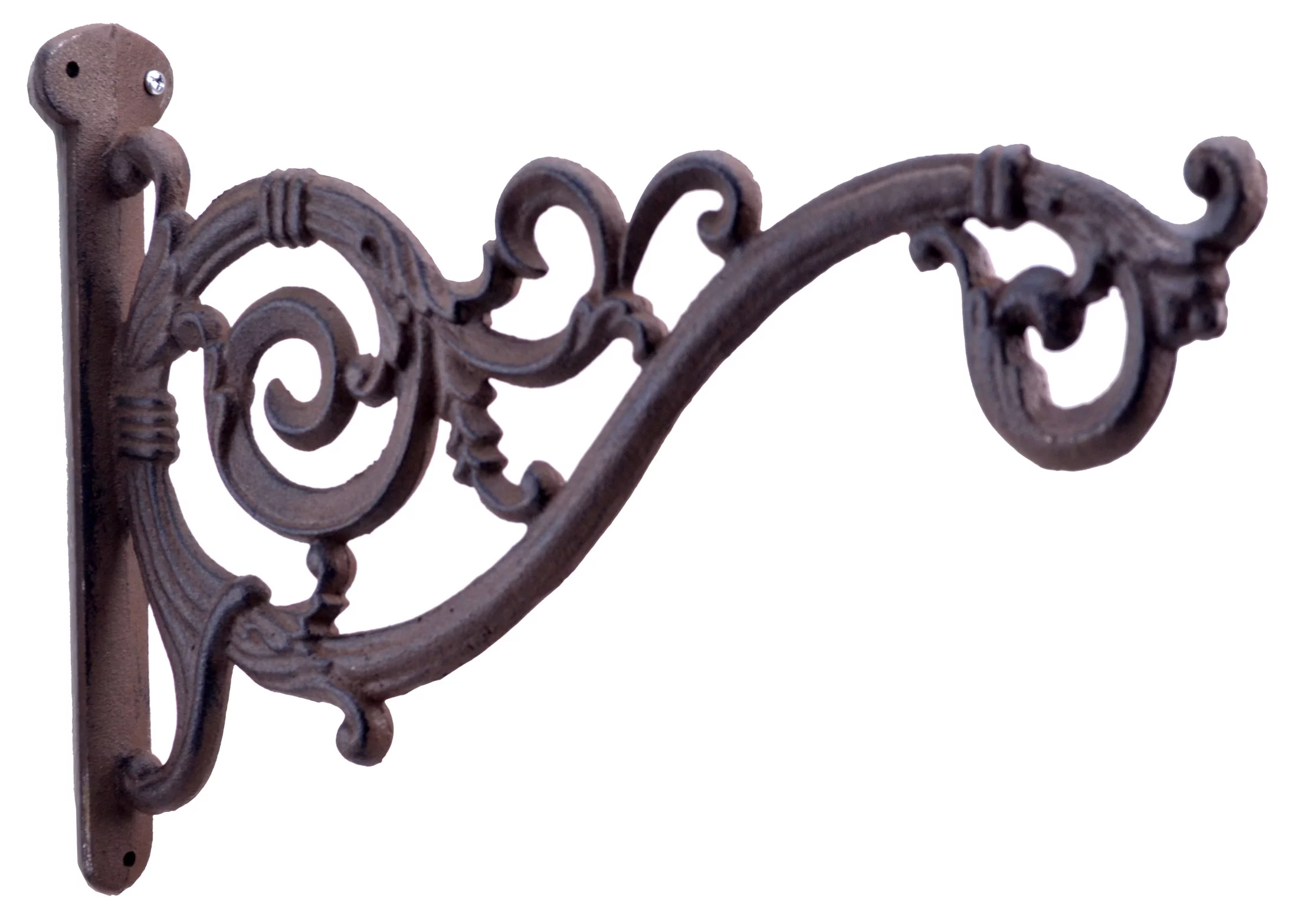 Decorative Plant Hanger - Swooping Vine - Cast Iron - 13.75