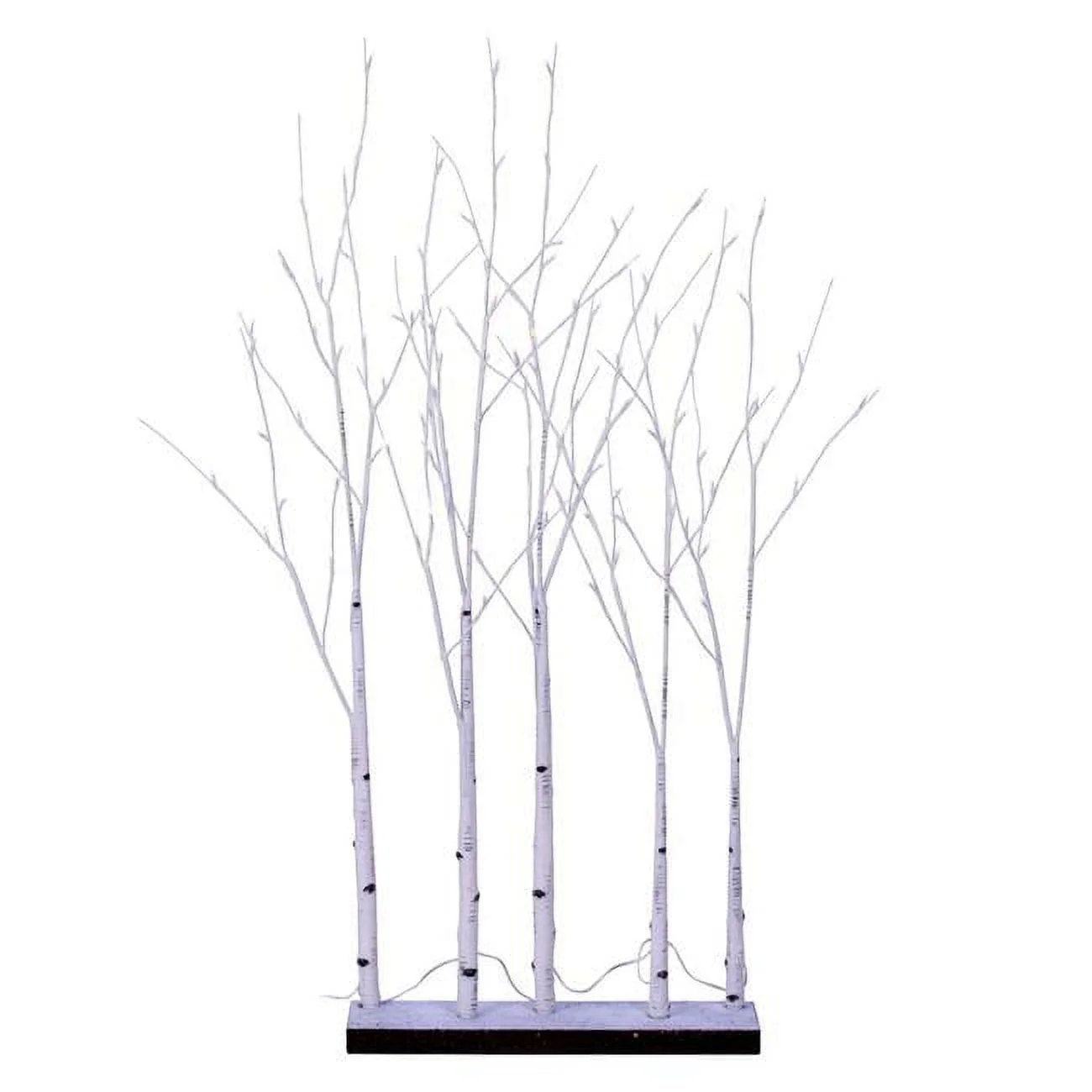 4 ft. 104 Warm White LED Birch Tree Grove, White - Set of 5