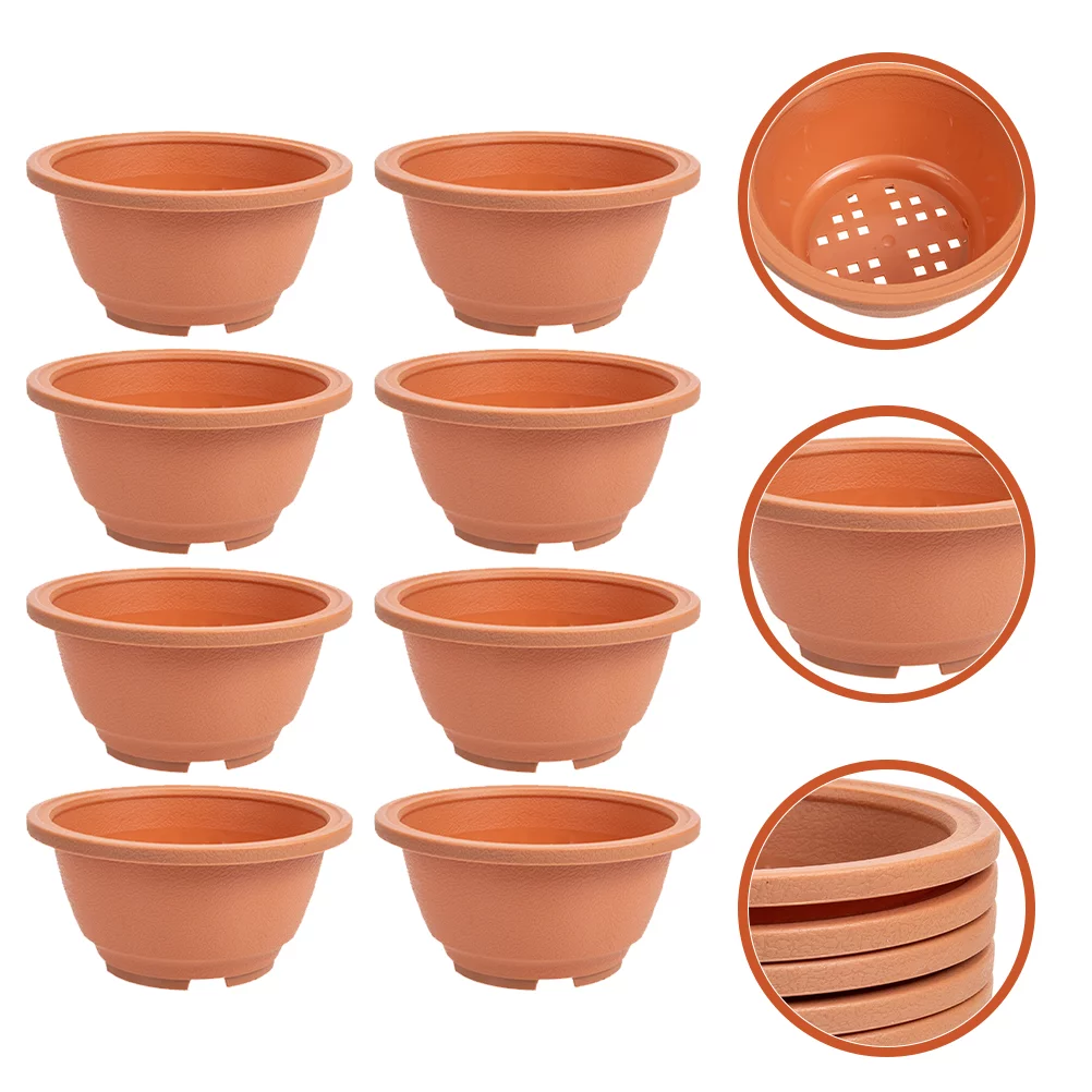 Gongxipen 8pcs Gardening Flower Pot Flower Planter Garden Plant Pot Plastic Plant Pots