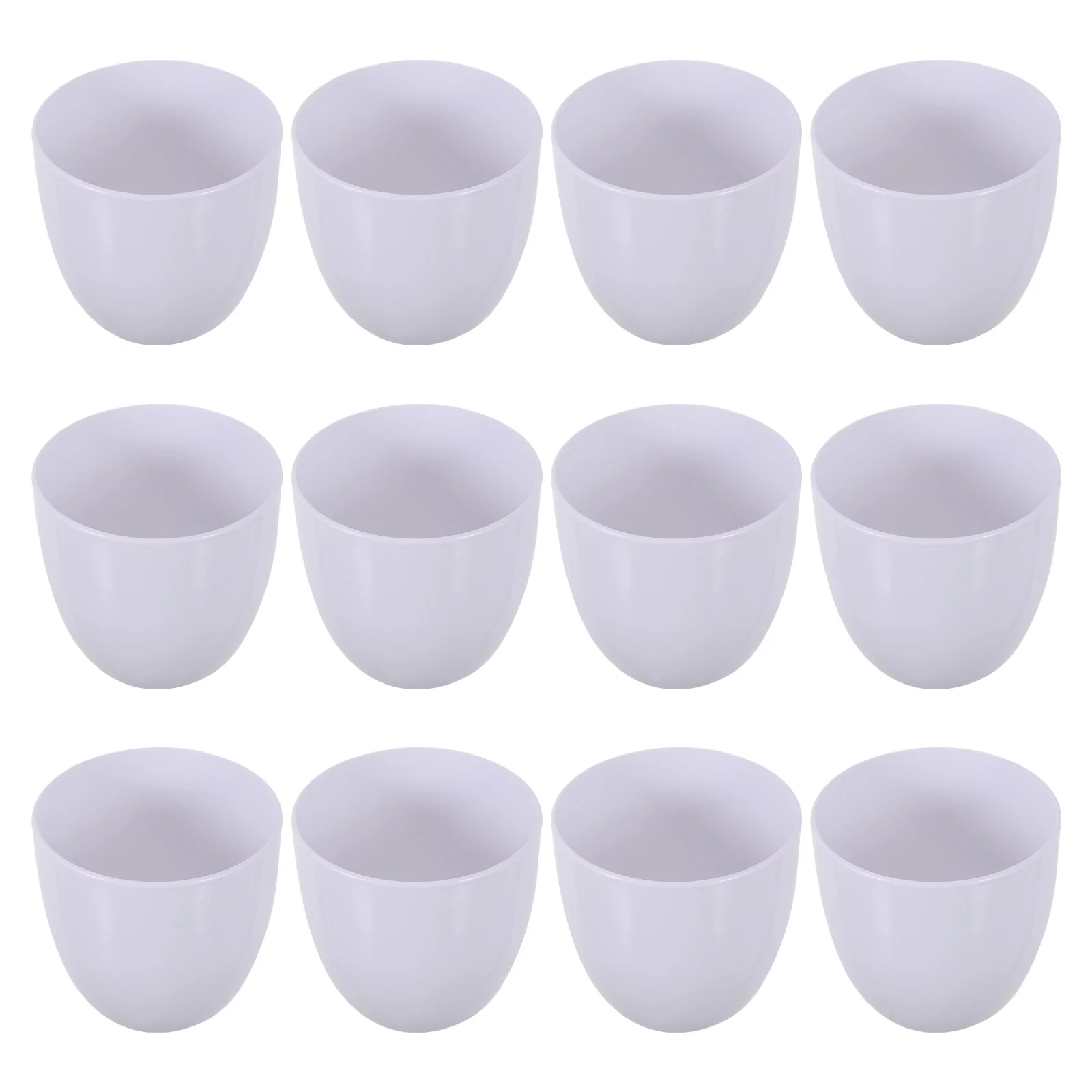 Small Plastic Flowerpot 12 Pcs Plant Container Pots for Plants Round Planting White