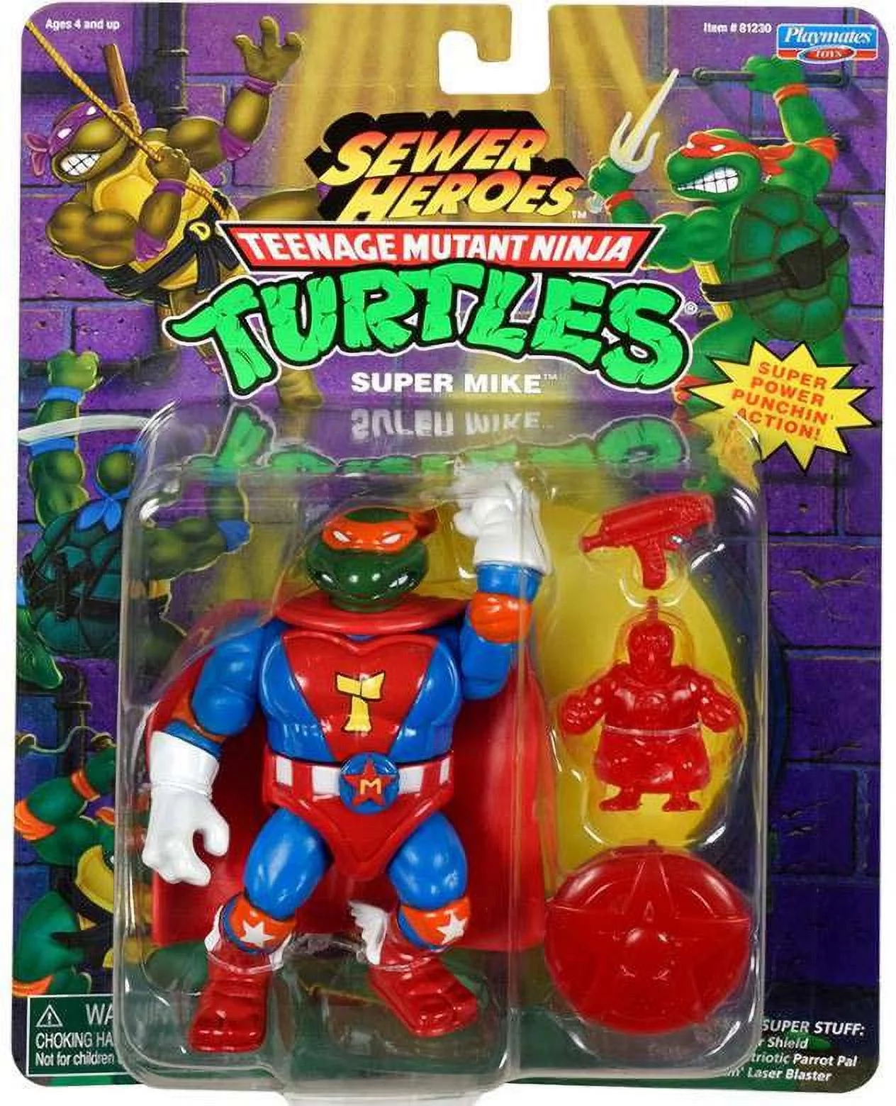 Teenage Mutant Ninja Turtles Sewer Heroes Super Mike Action Figure (The Red, White and Blue Reptilian Ranger)