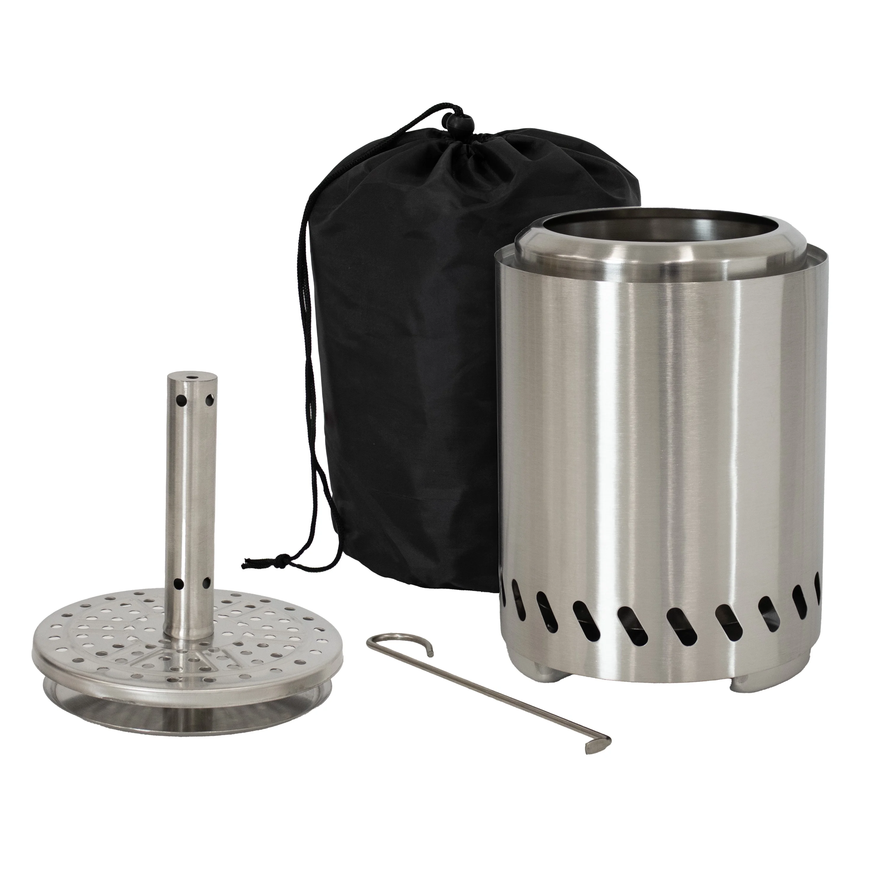 Sunnydaze Tabletop Smokeless Fire Pit with Triple-Burn Design - Silver