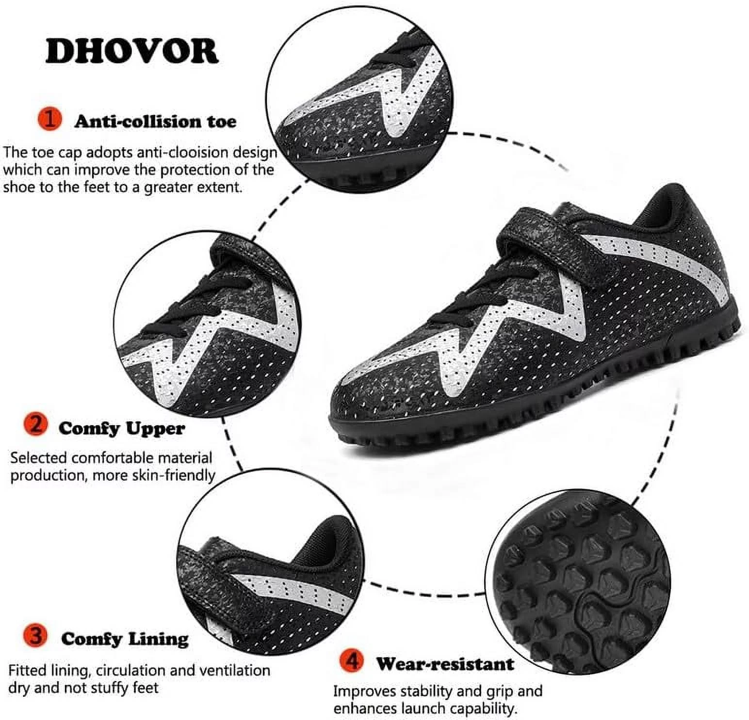 Boys Girls Turf Soccer Shoes Kids Indoor Soccer Cleats Athletic Football Shoes(Little Kid/Big Kid)